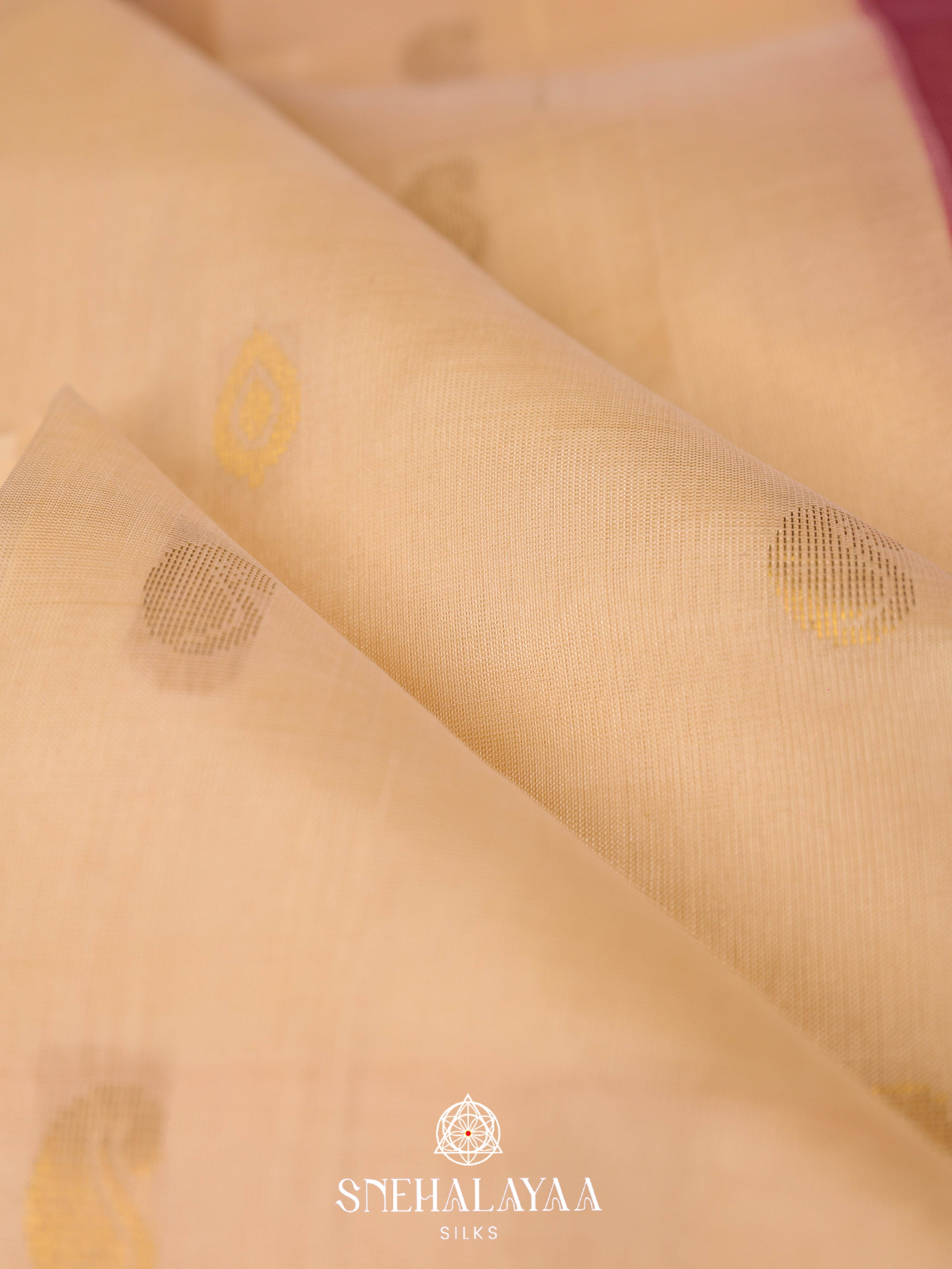 Cream Silk Cotton Saree