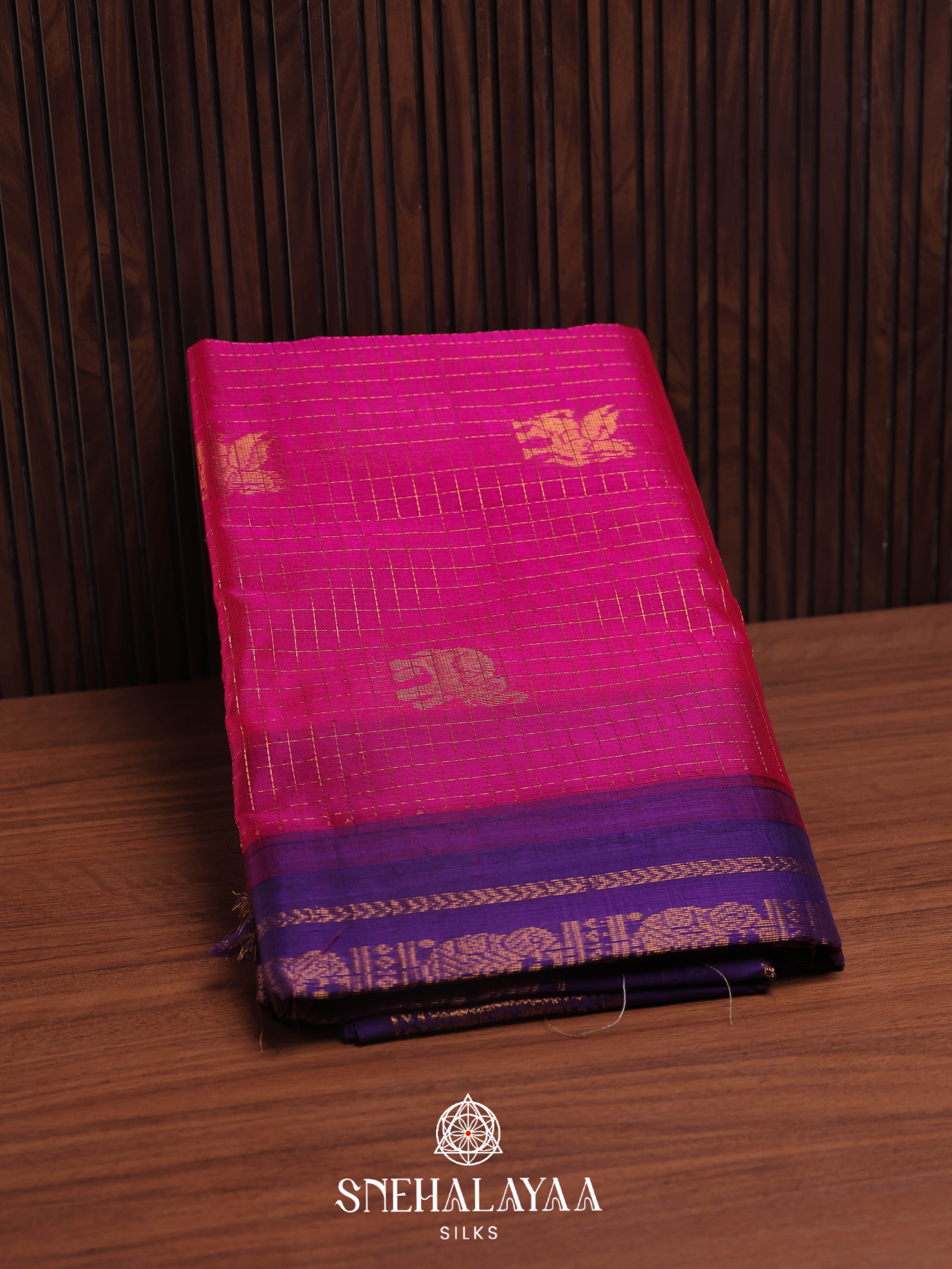 Rani Pink Silk Cotton Saree