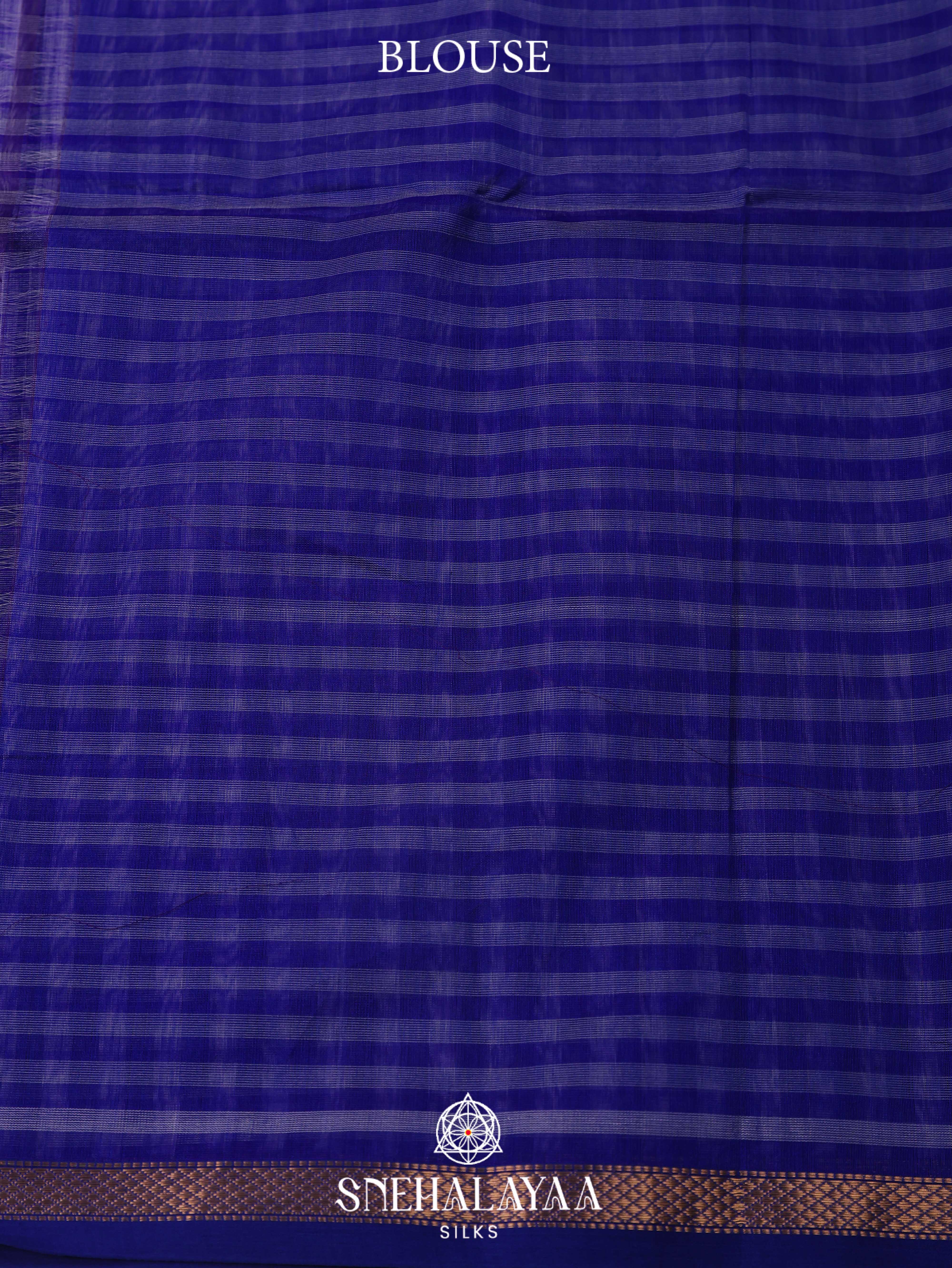 Blue Maheshwari Silk Cotton Saree