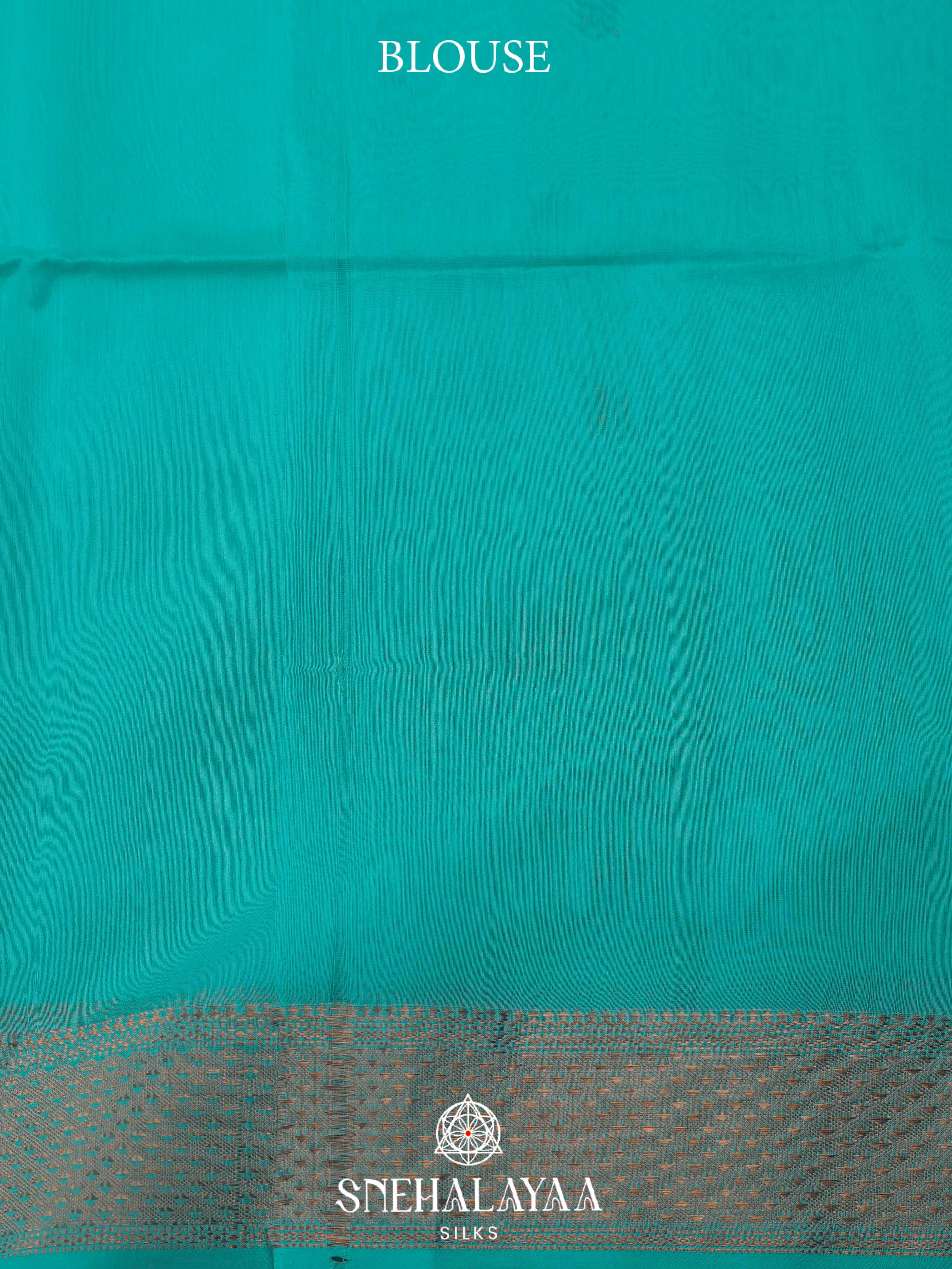 Teal Blue Maheshwari Silk Cotton Saree