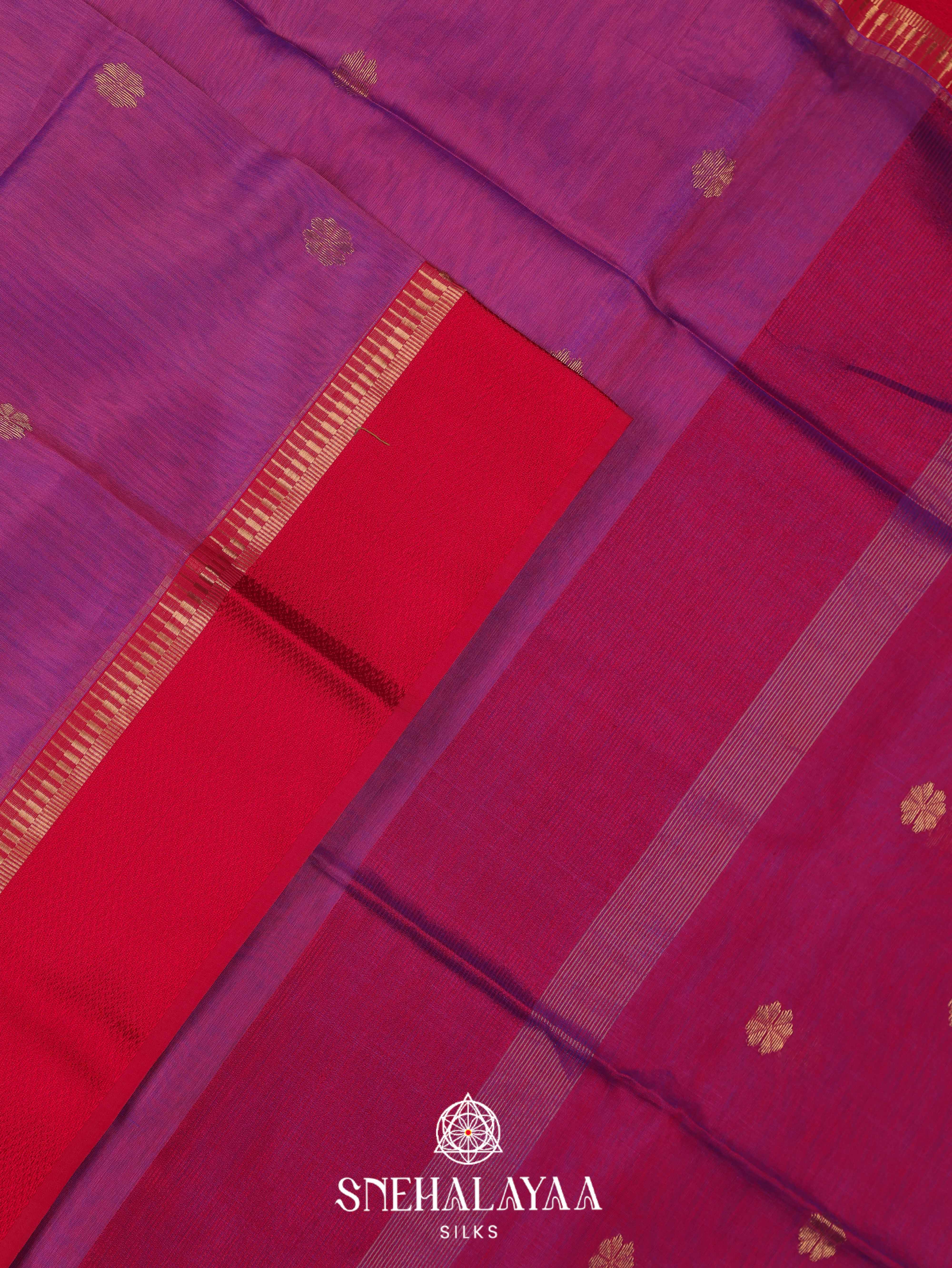 Lavender Maheshwari Silk Cotton Saree