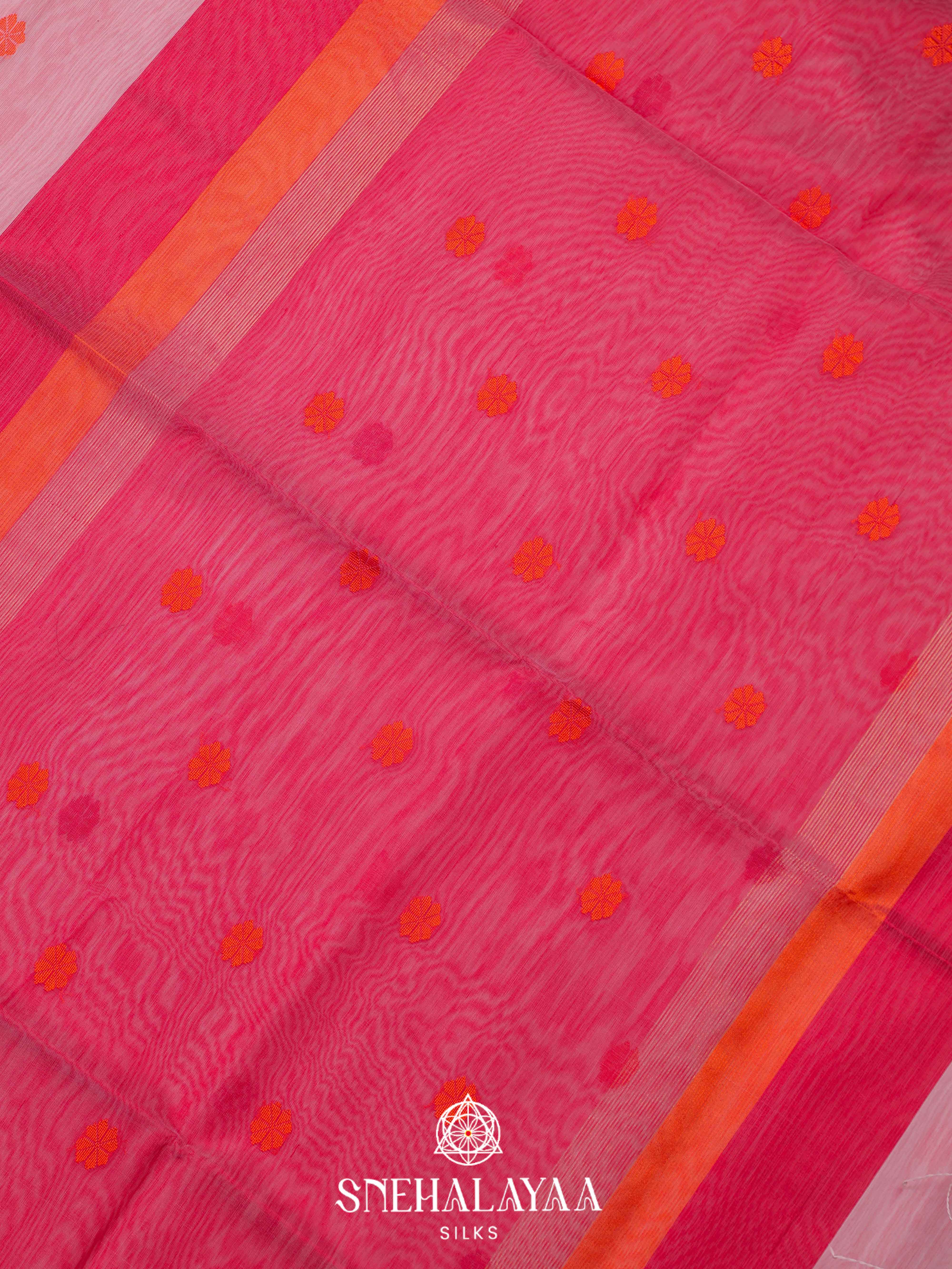 White Maheshwari Silk Cotton Saree