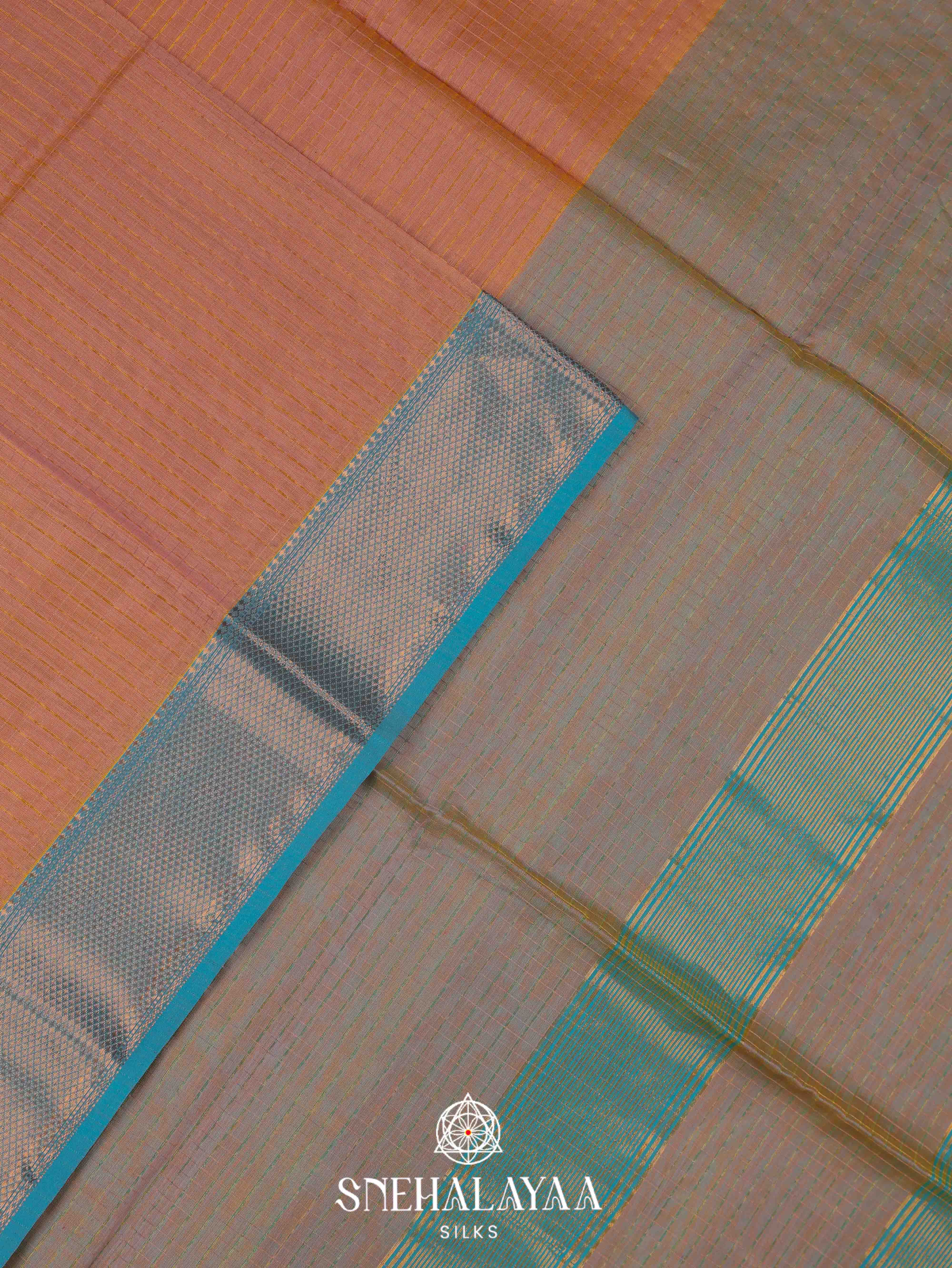 Copper Maheshwari Silk Cotton Saree