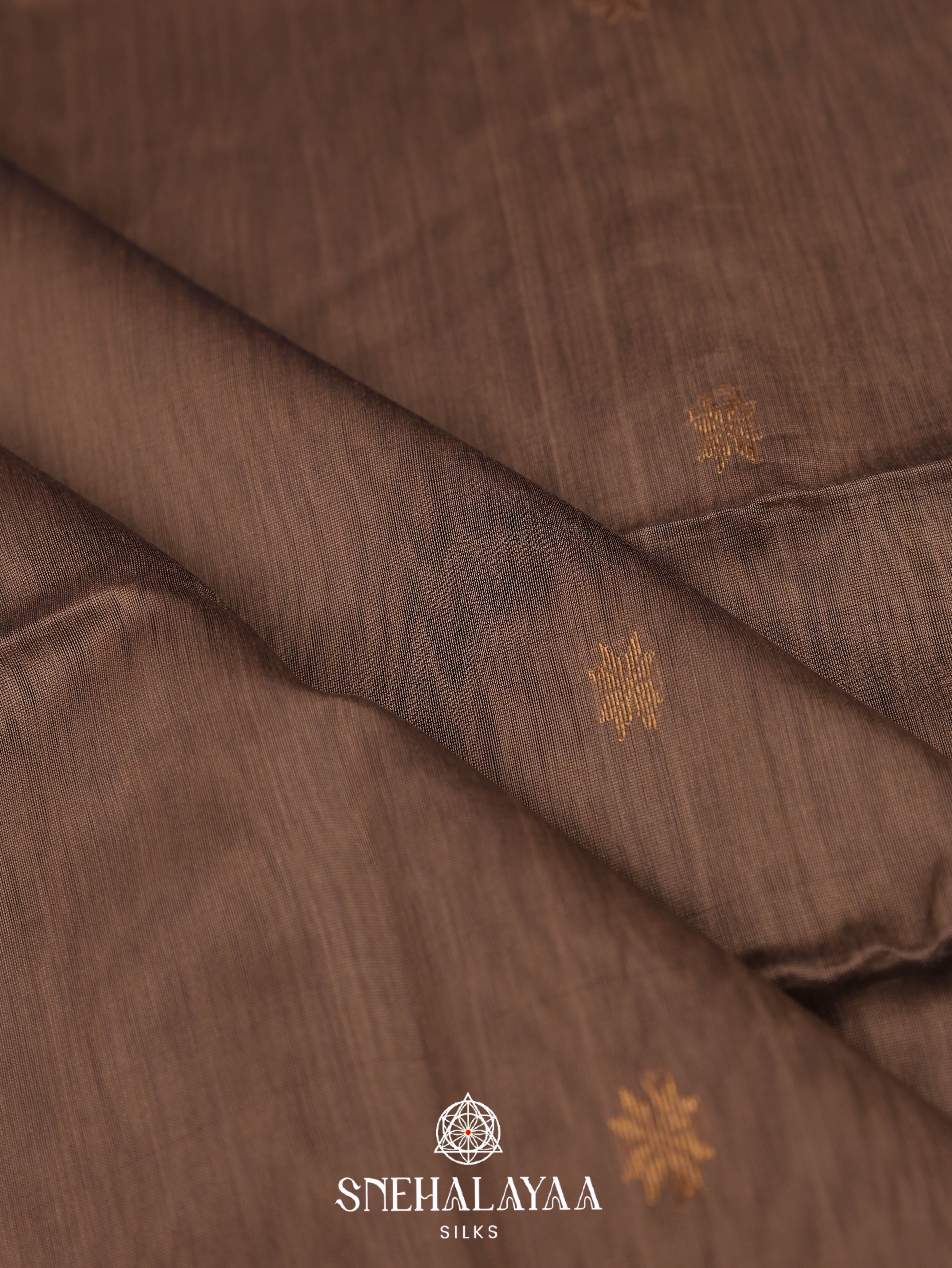 Brown Maheshwari Silk Cotton Saree