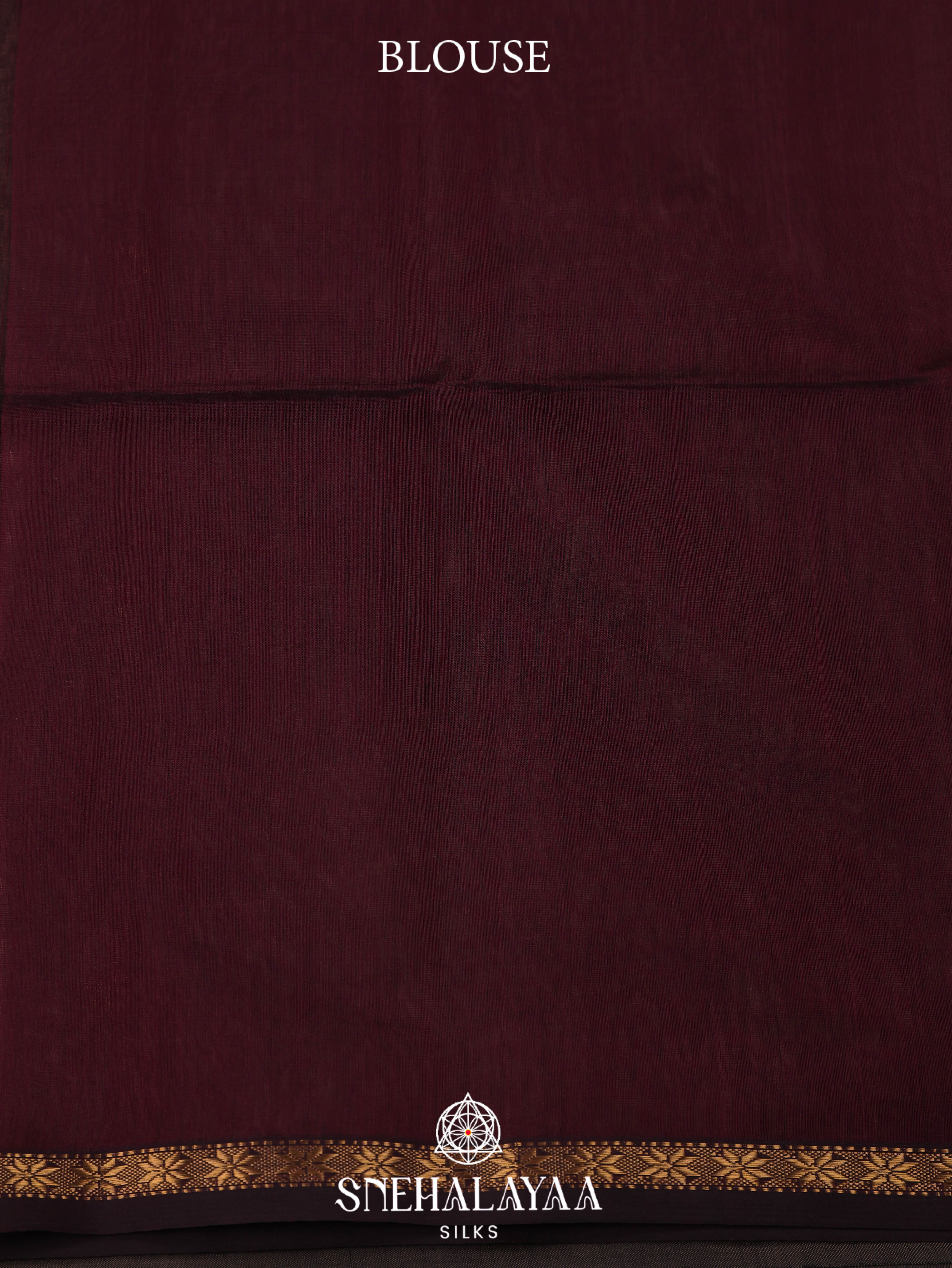 Brown Maheshwari Silk Cotton Saree