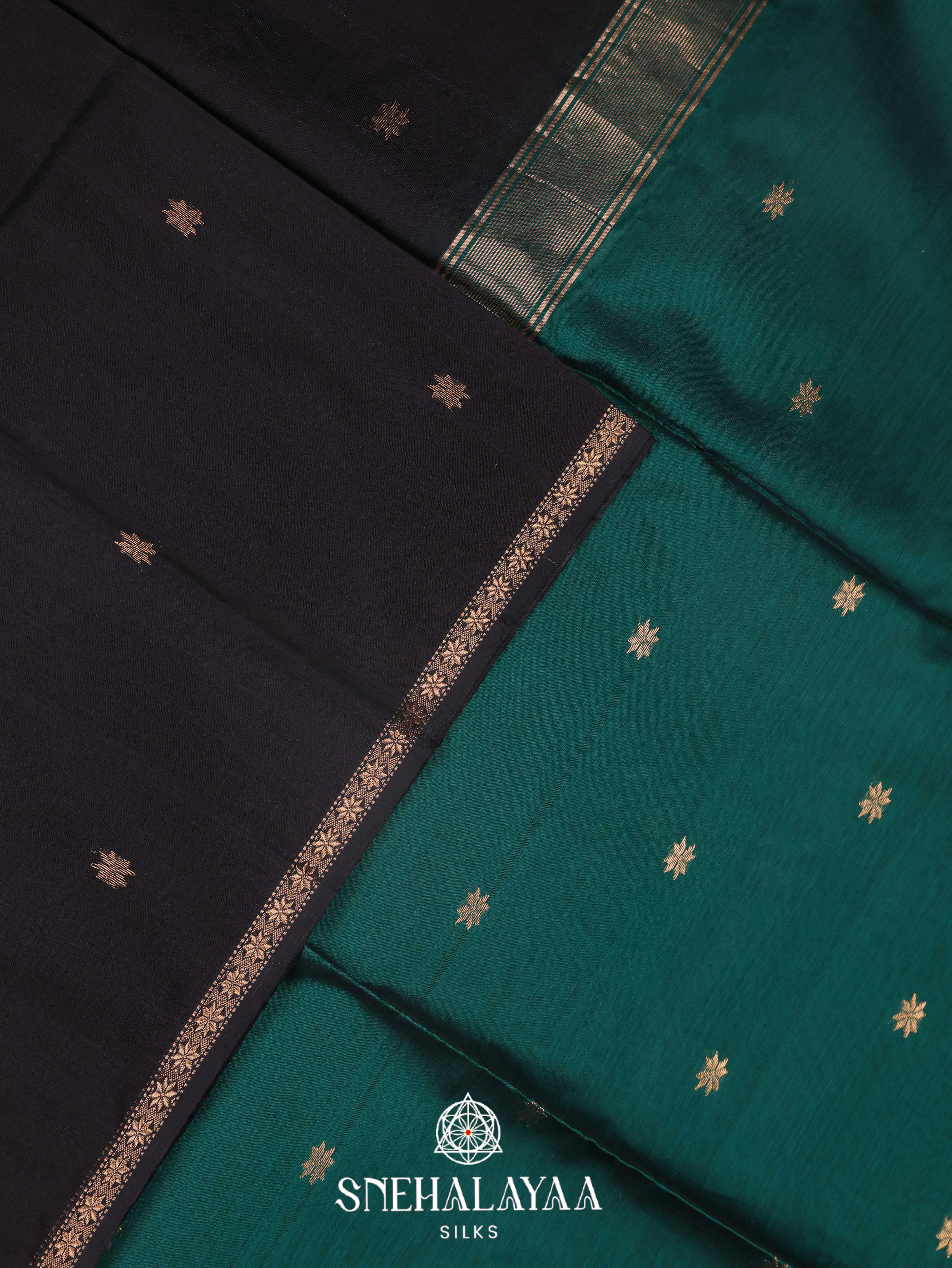 Black Maheshwari Silk Cotton Saree