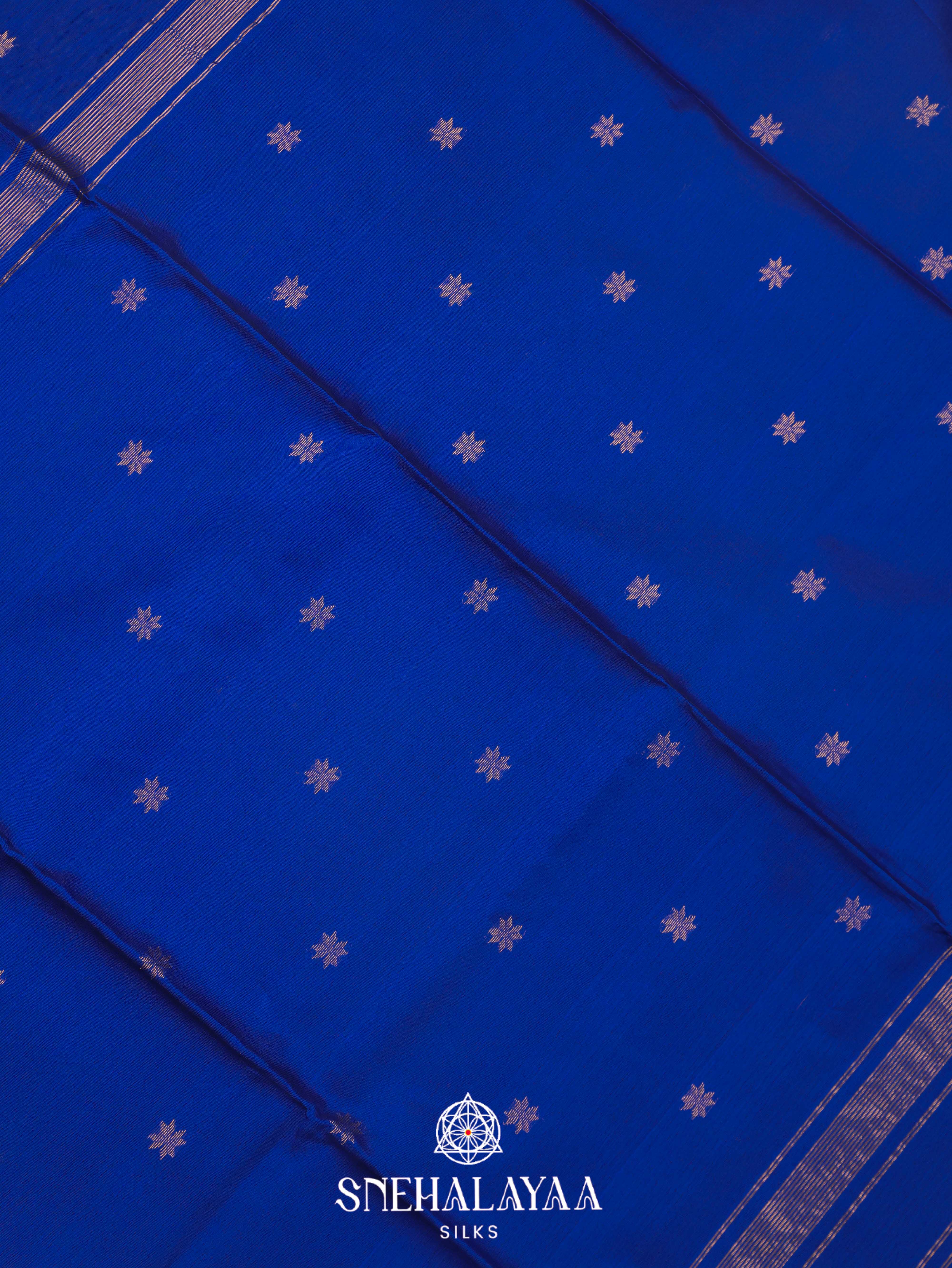 Blue Maheshwari Silk Cotton Saree