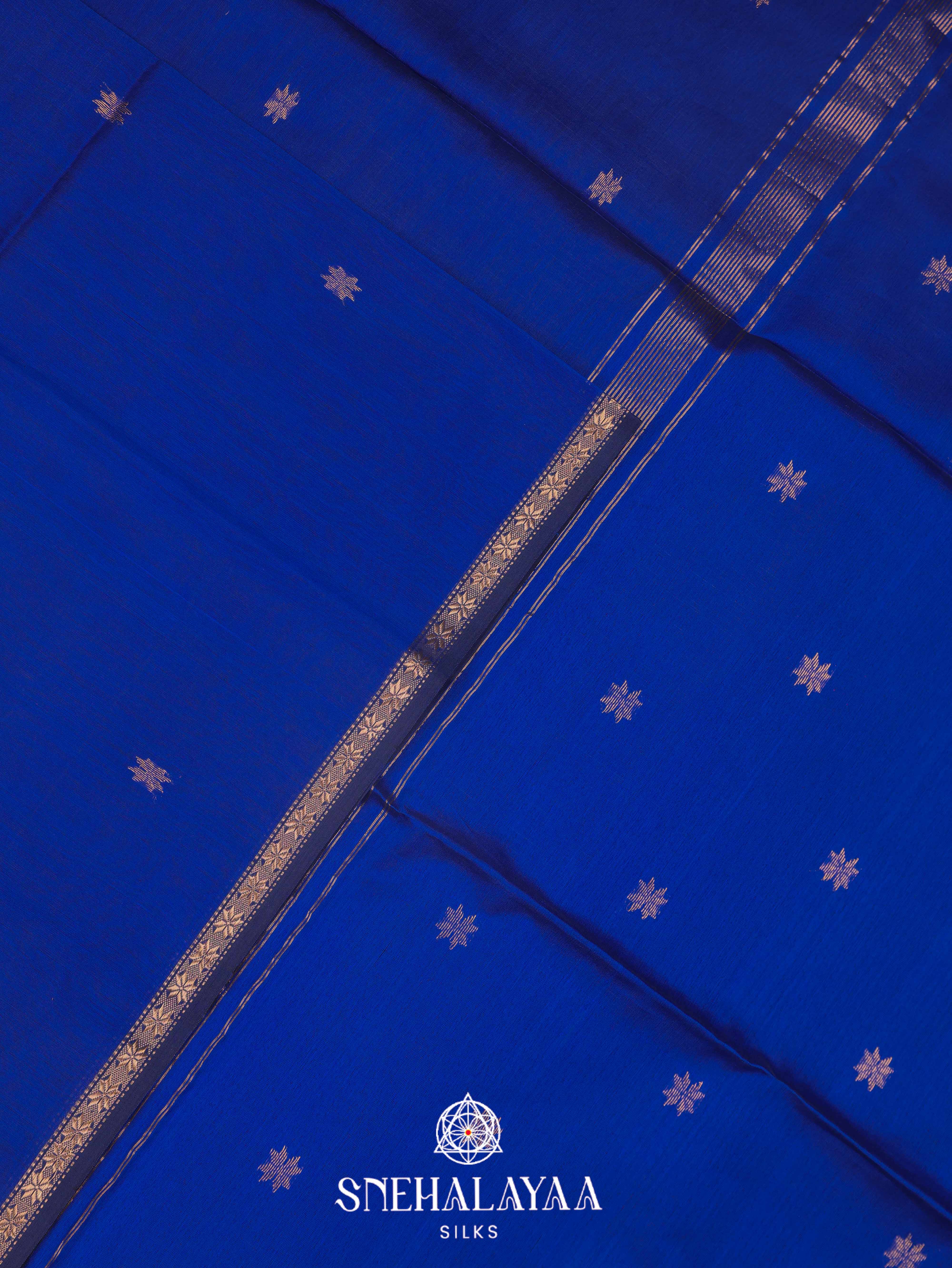 Blue Maheshwari Silk Cotton Saree