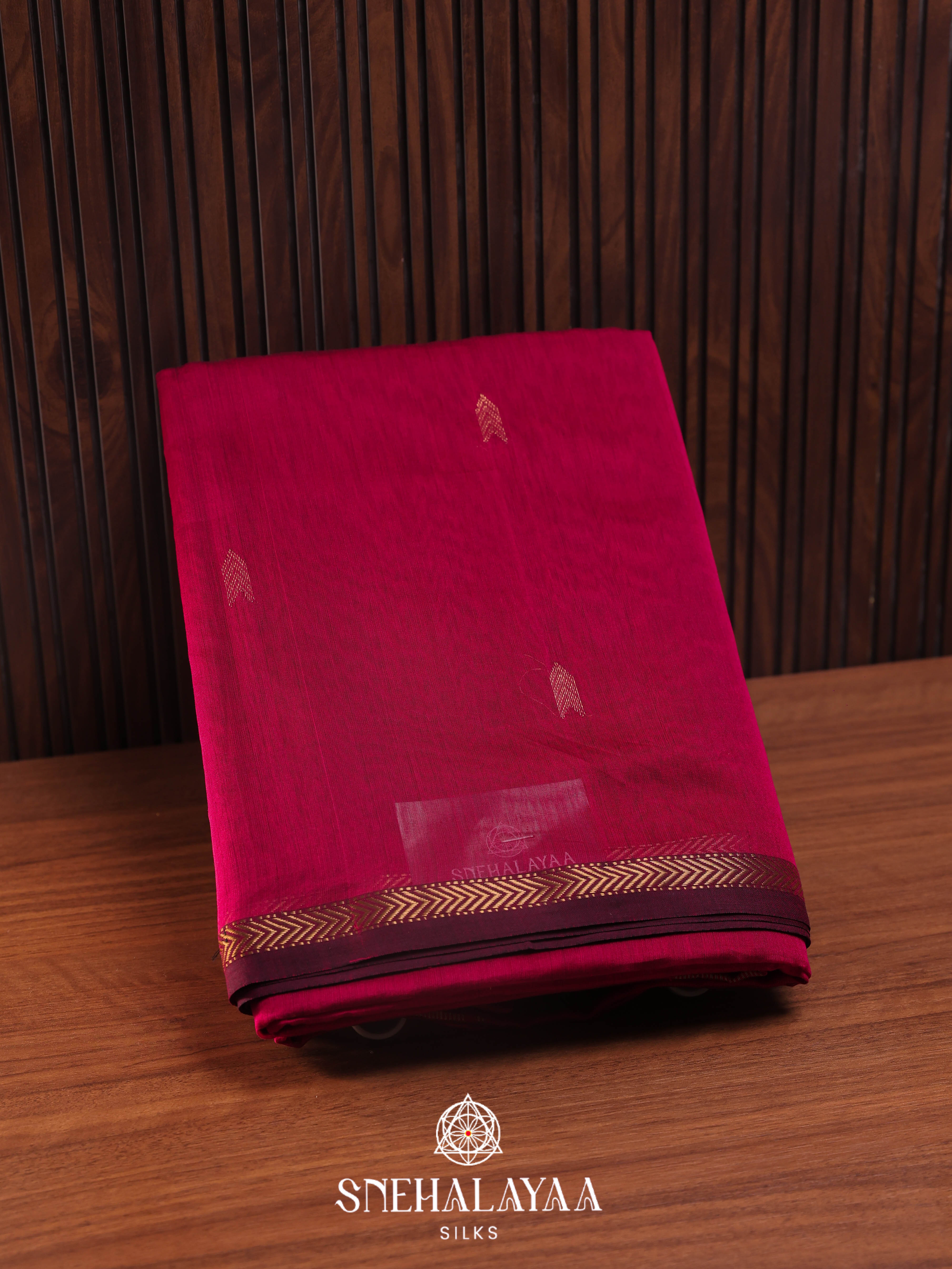 Rani Pink Maheshwari Silk Cotton Saree