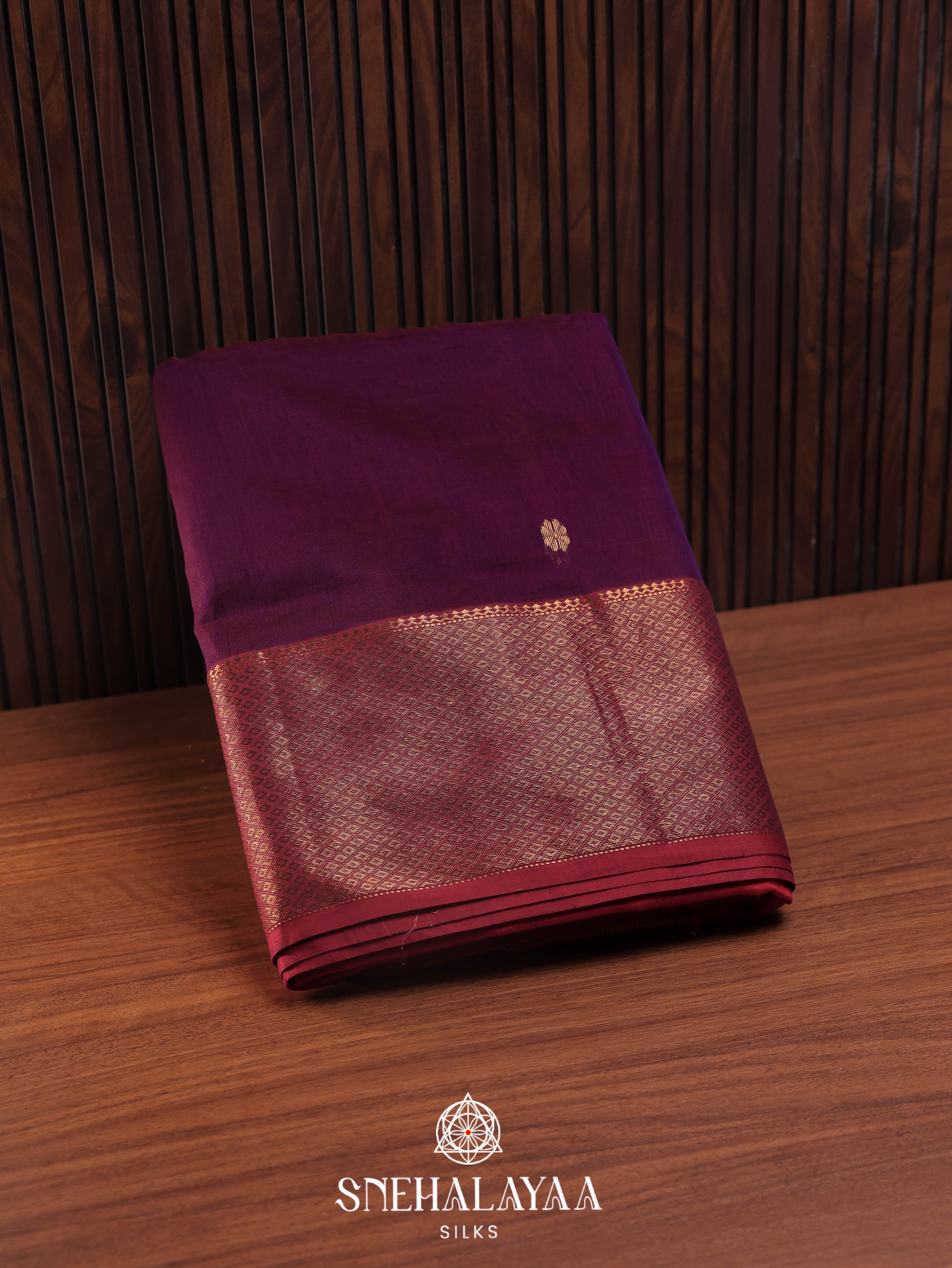 Purple Maheshwari Silk Cotton Saree