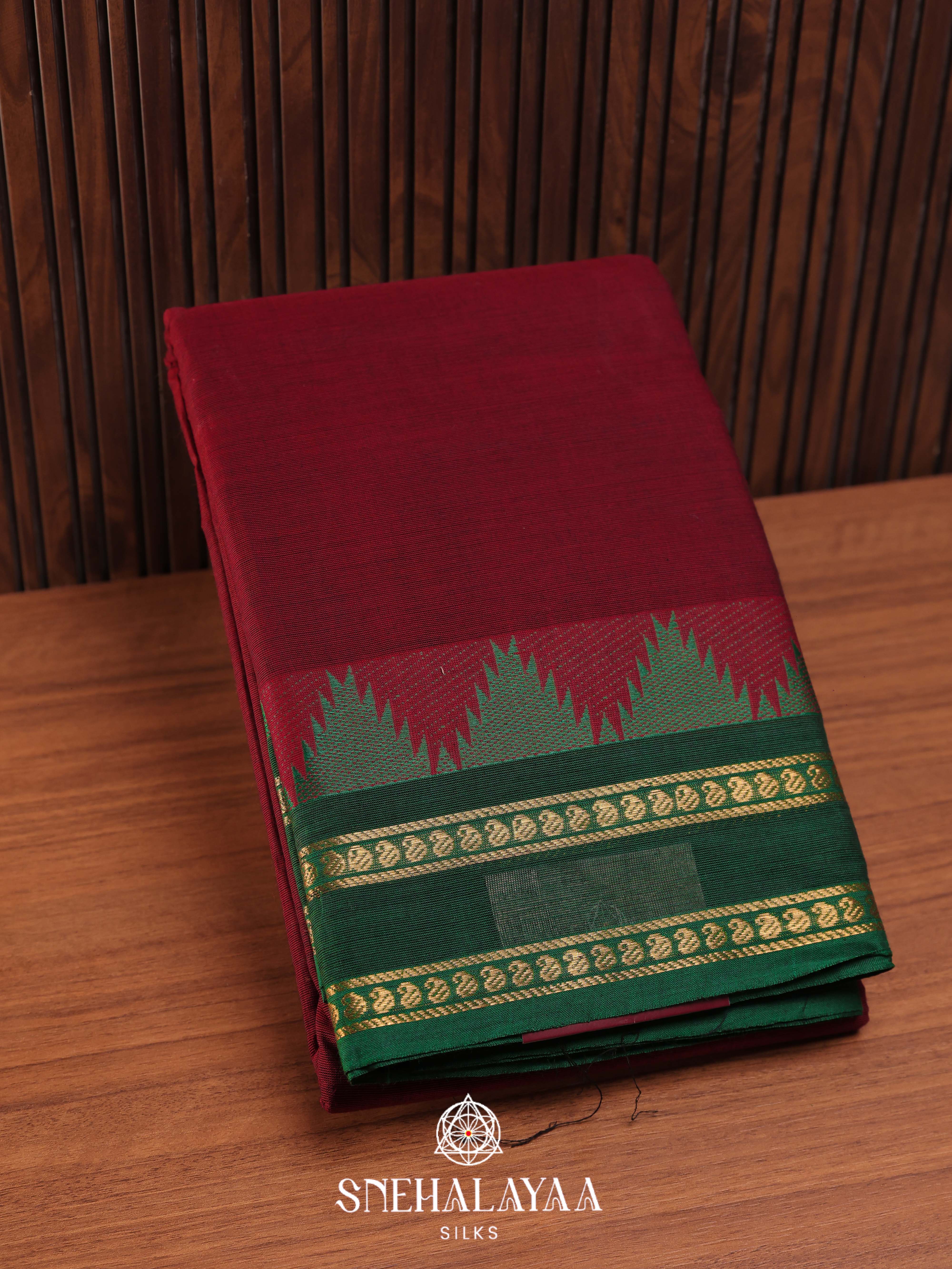 Orange Chettinad Cotton Saree