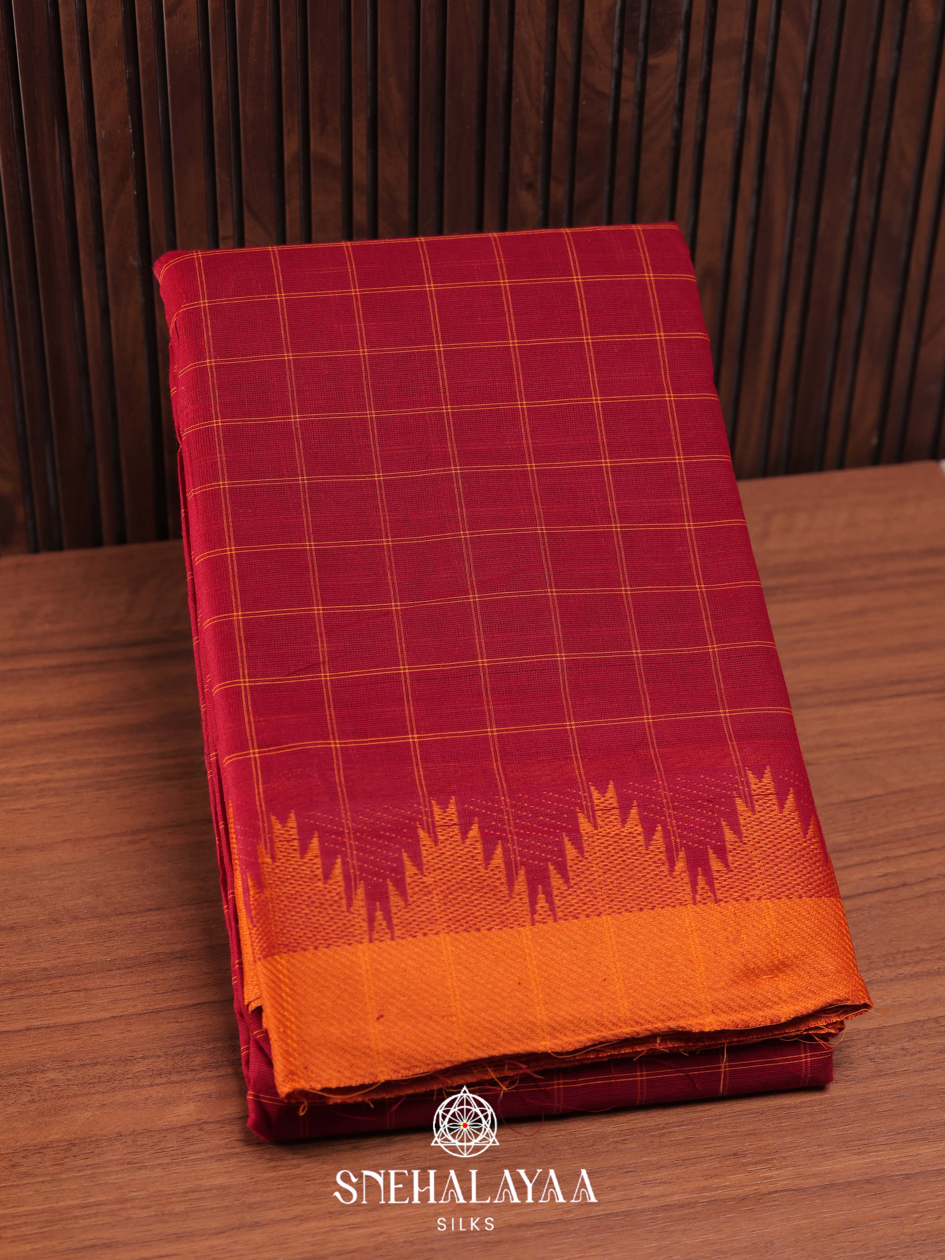 Mehendi Green Chettinad Cotton Saree