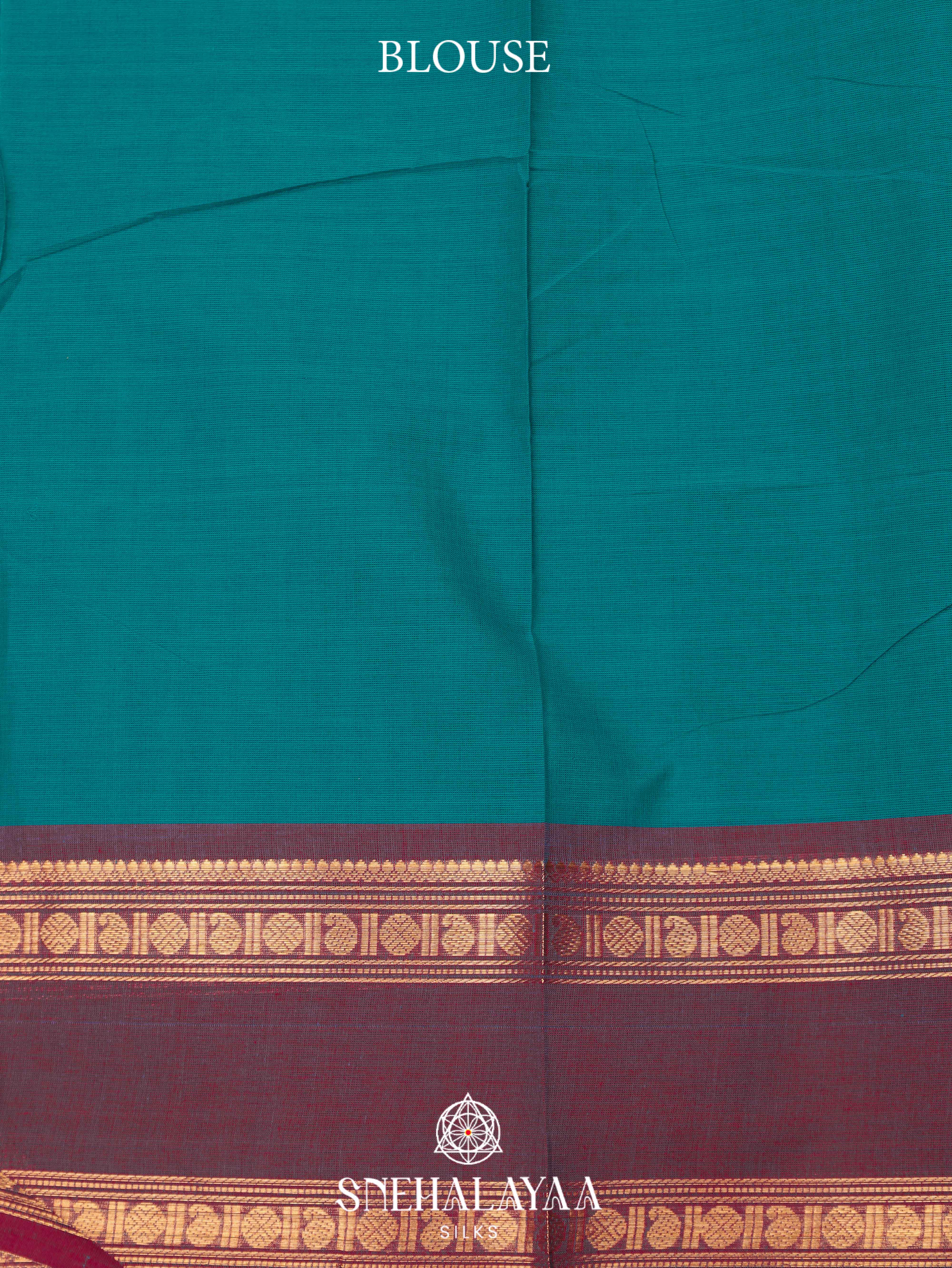 Peacock Blue Kanchi Cotton Saree