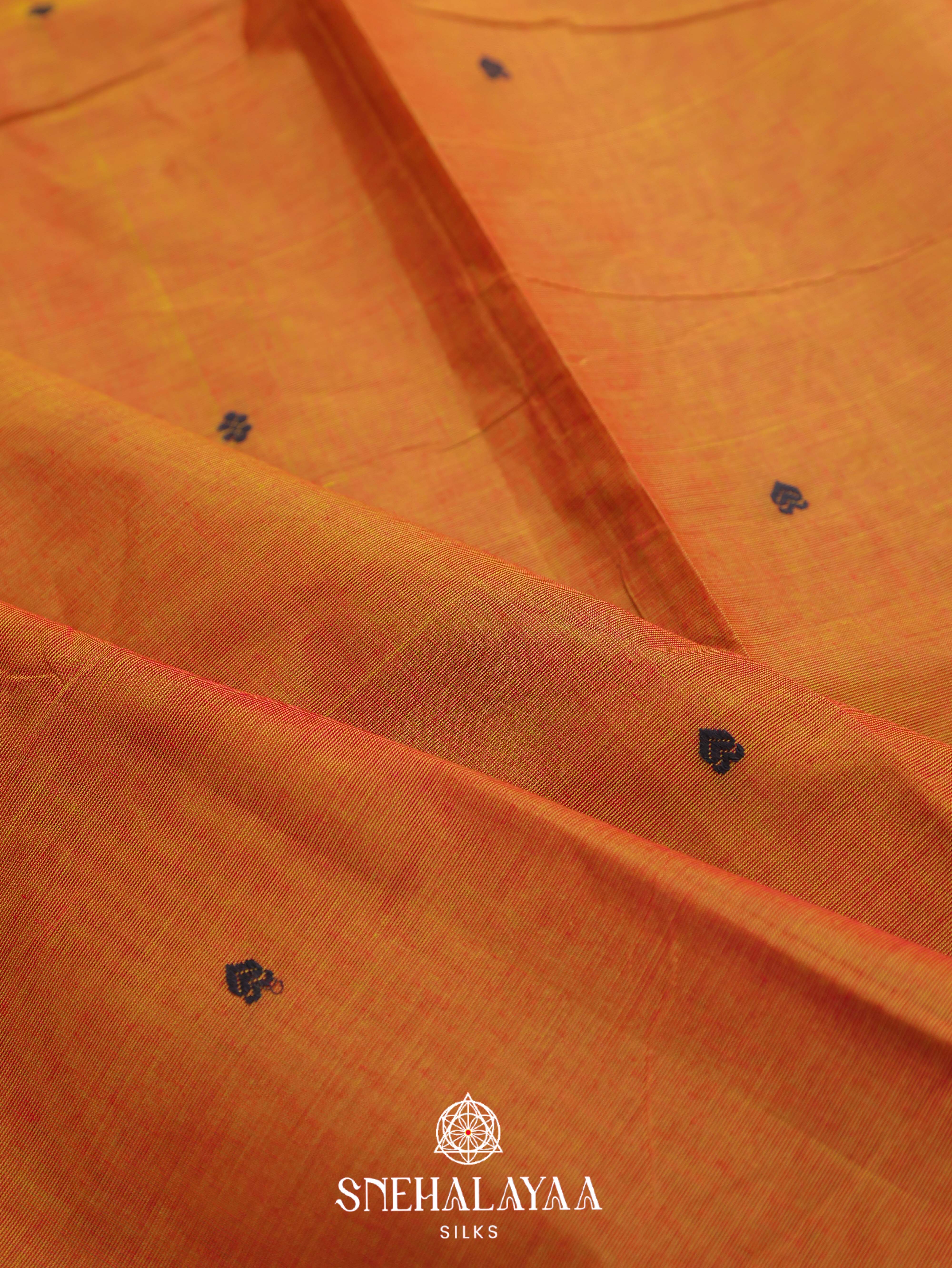 Copper Orange Kanchi Cotton Saree