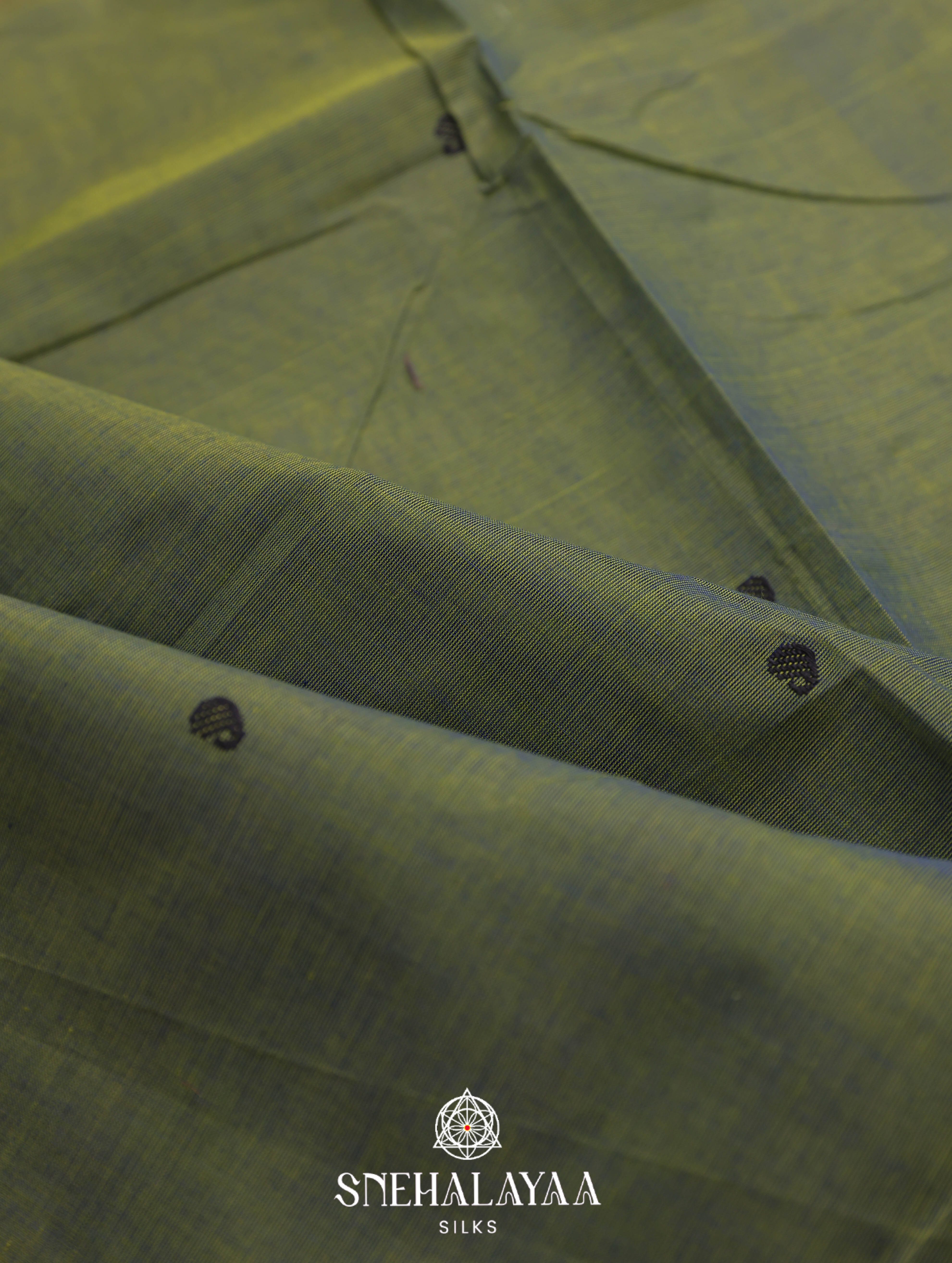 Olive Green Kanchi Cotton Saree