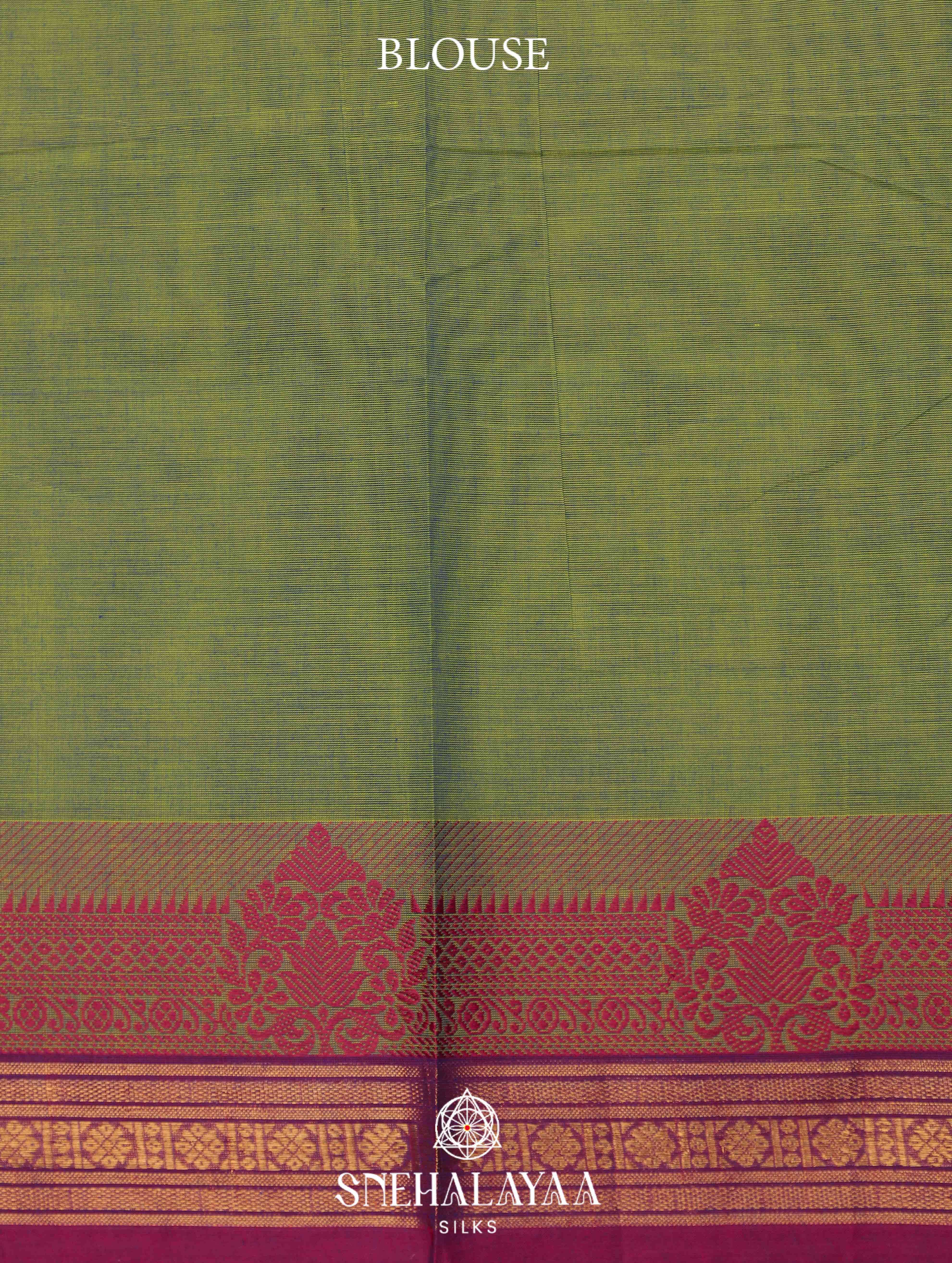 Olive Green Kanchi Cotton Saree