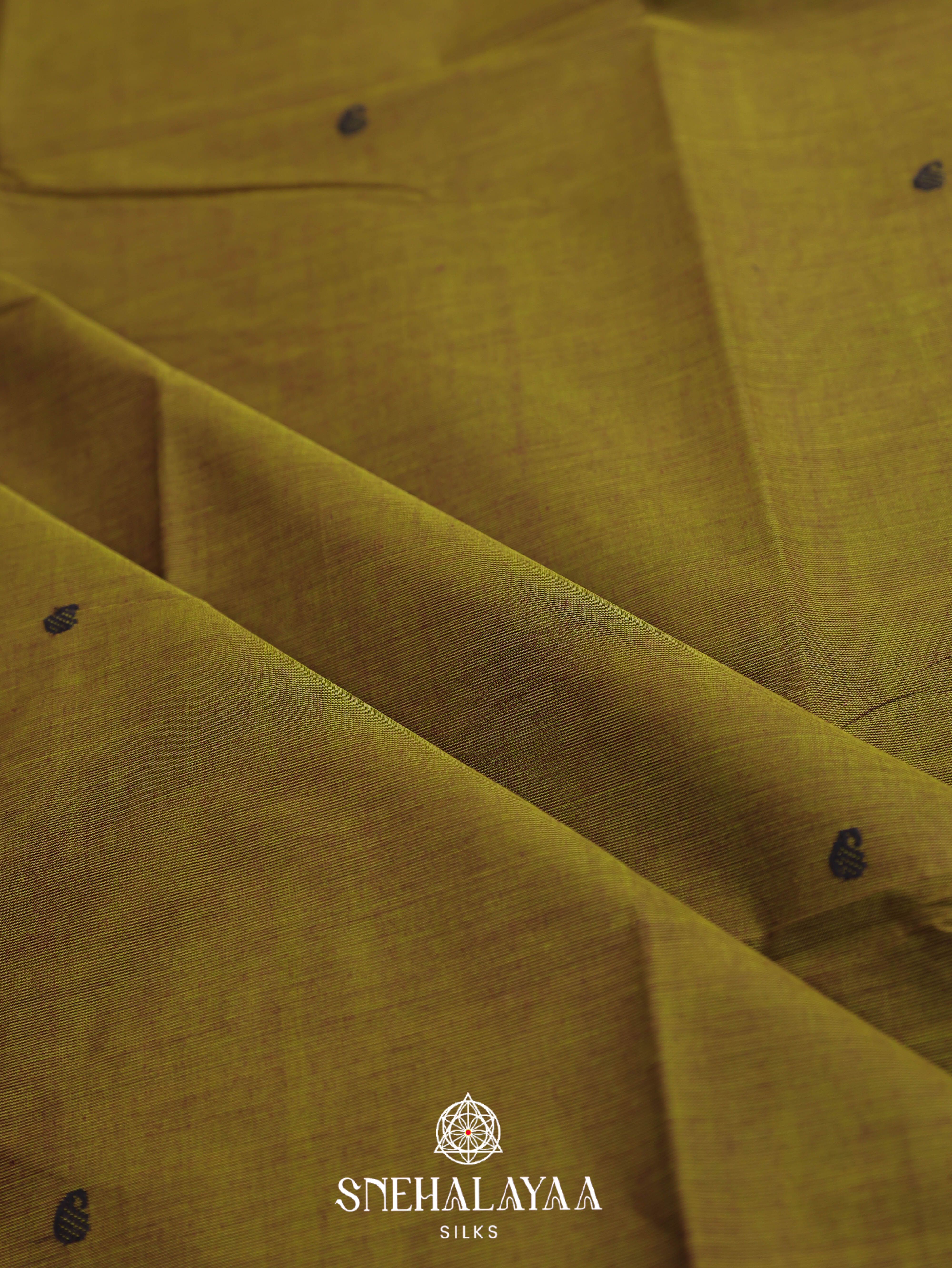 Olive Green Kanchi Cotton Saree