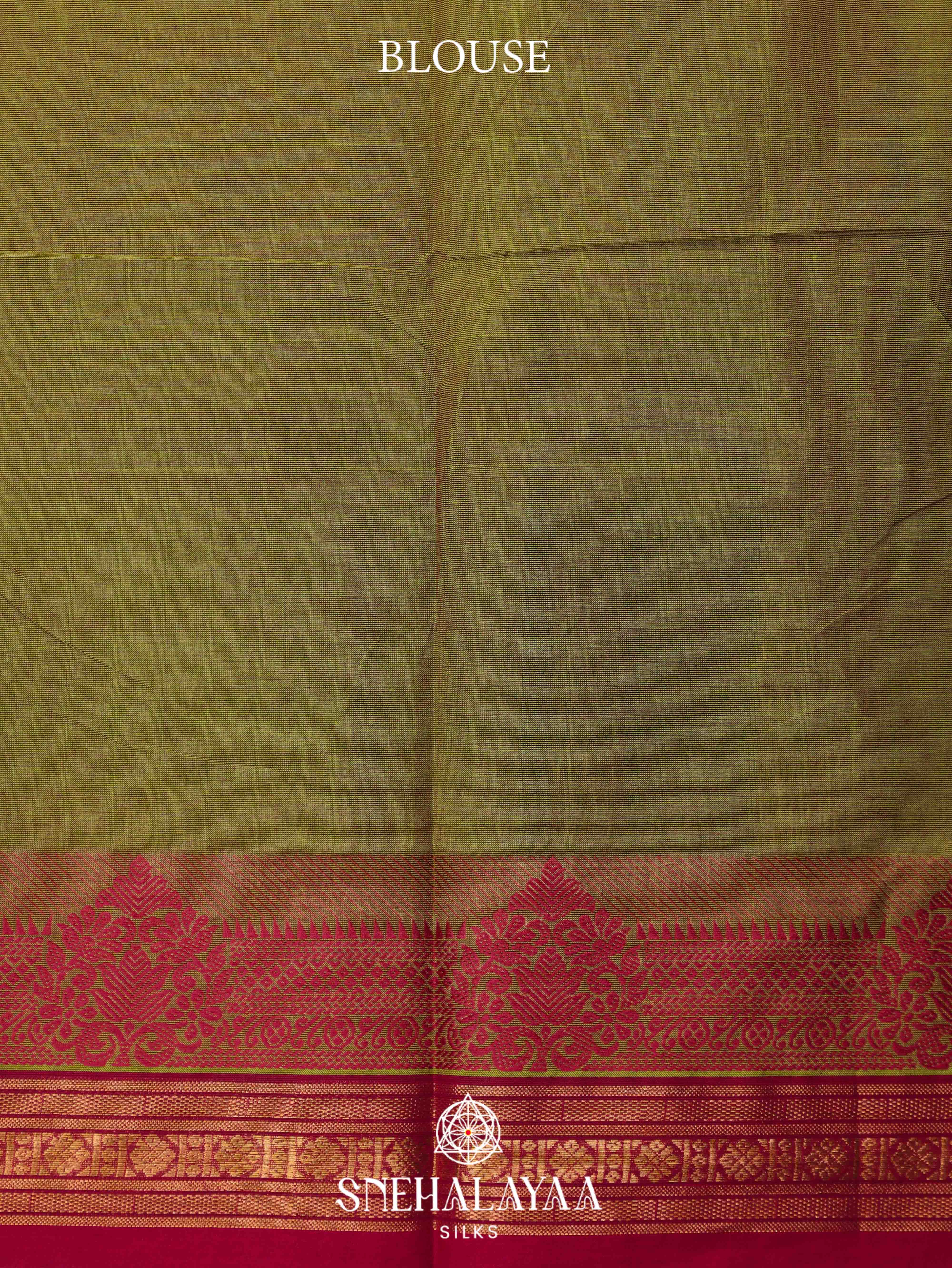 Olive Green Kanchi Cotton Saree