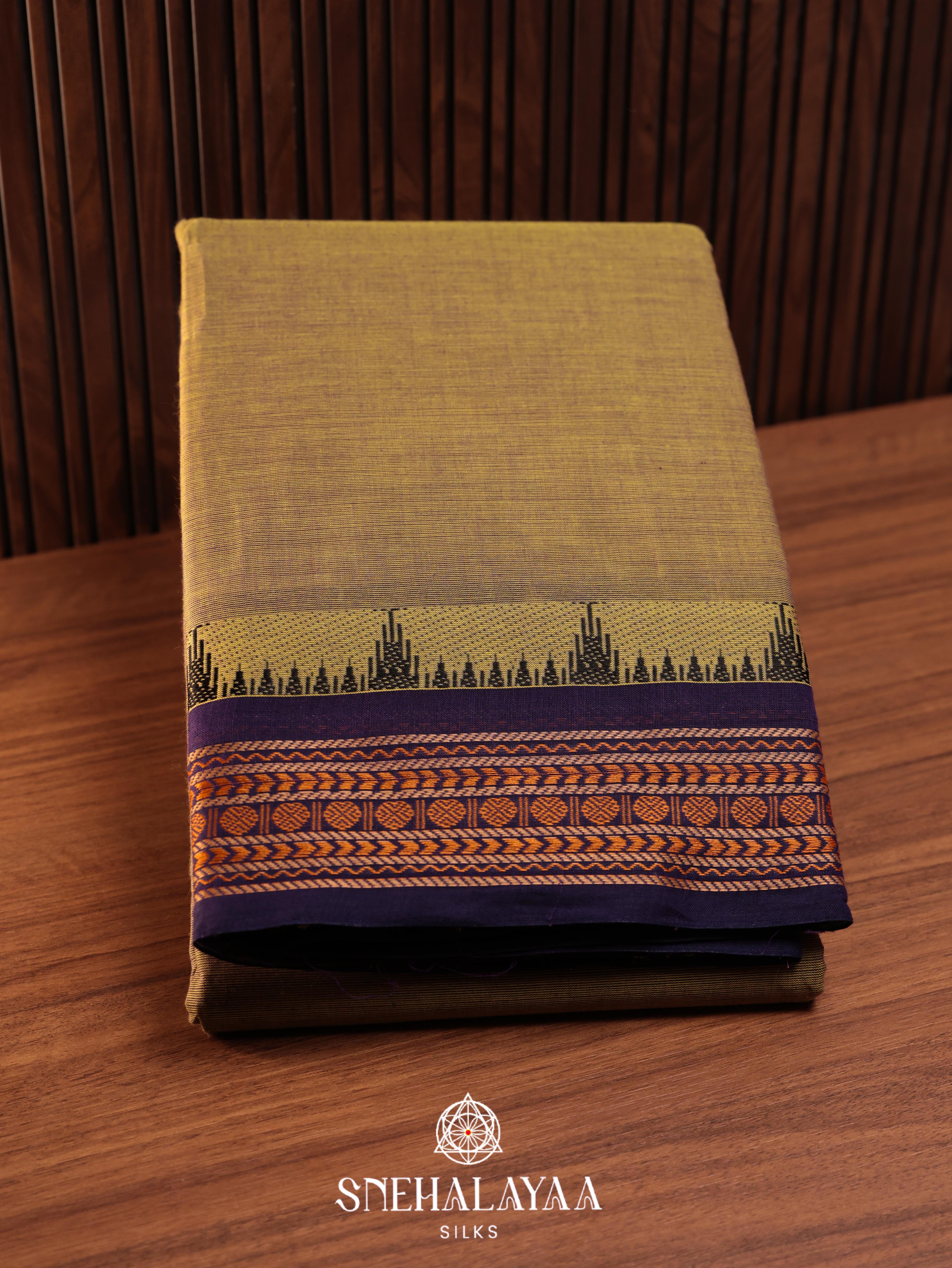 Orange Chettinad Cotton Saree