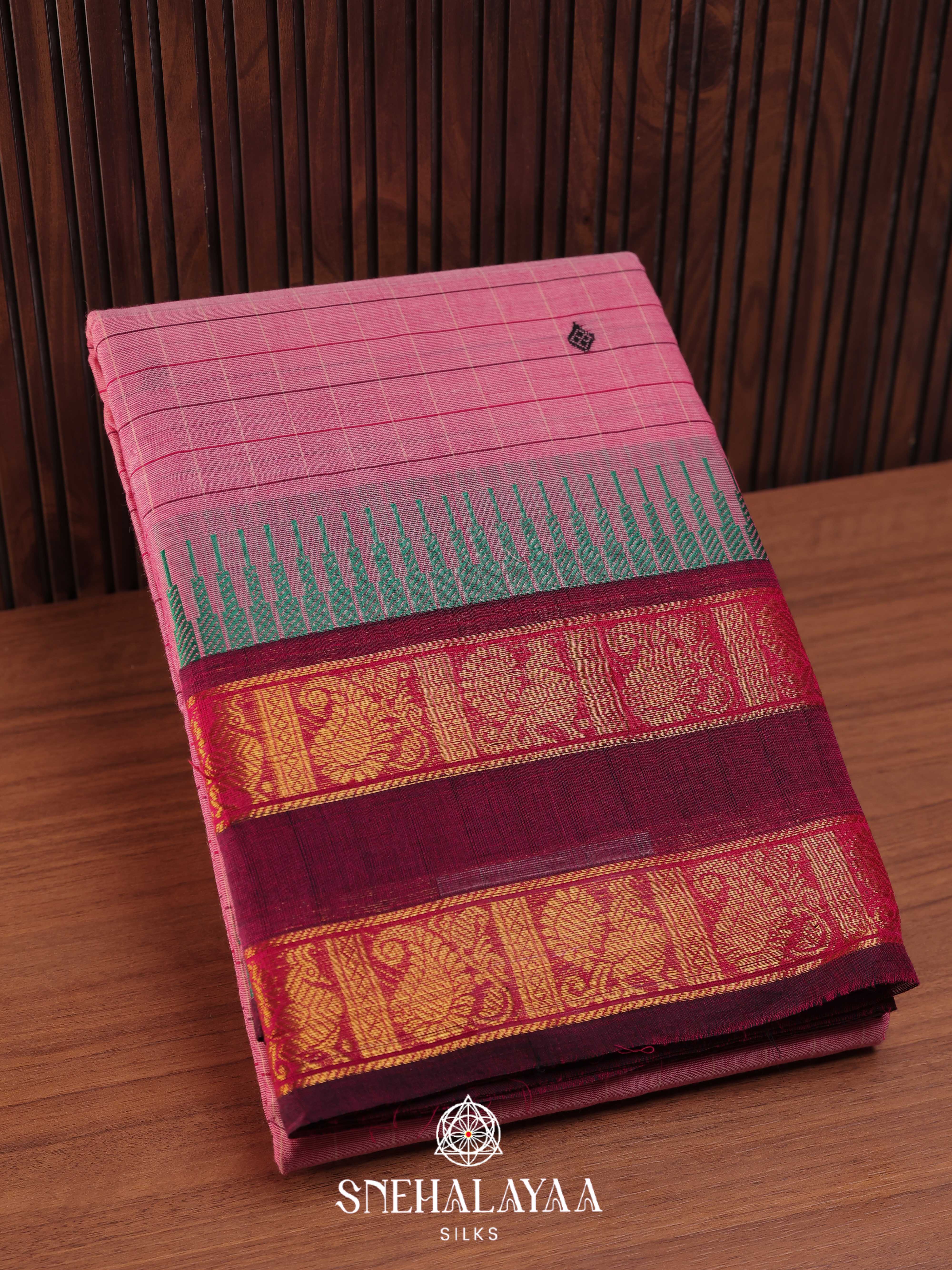 Grey  Chettinad Cotton Saree