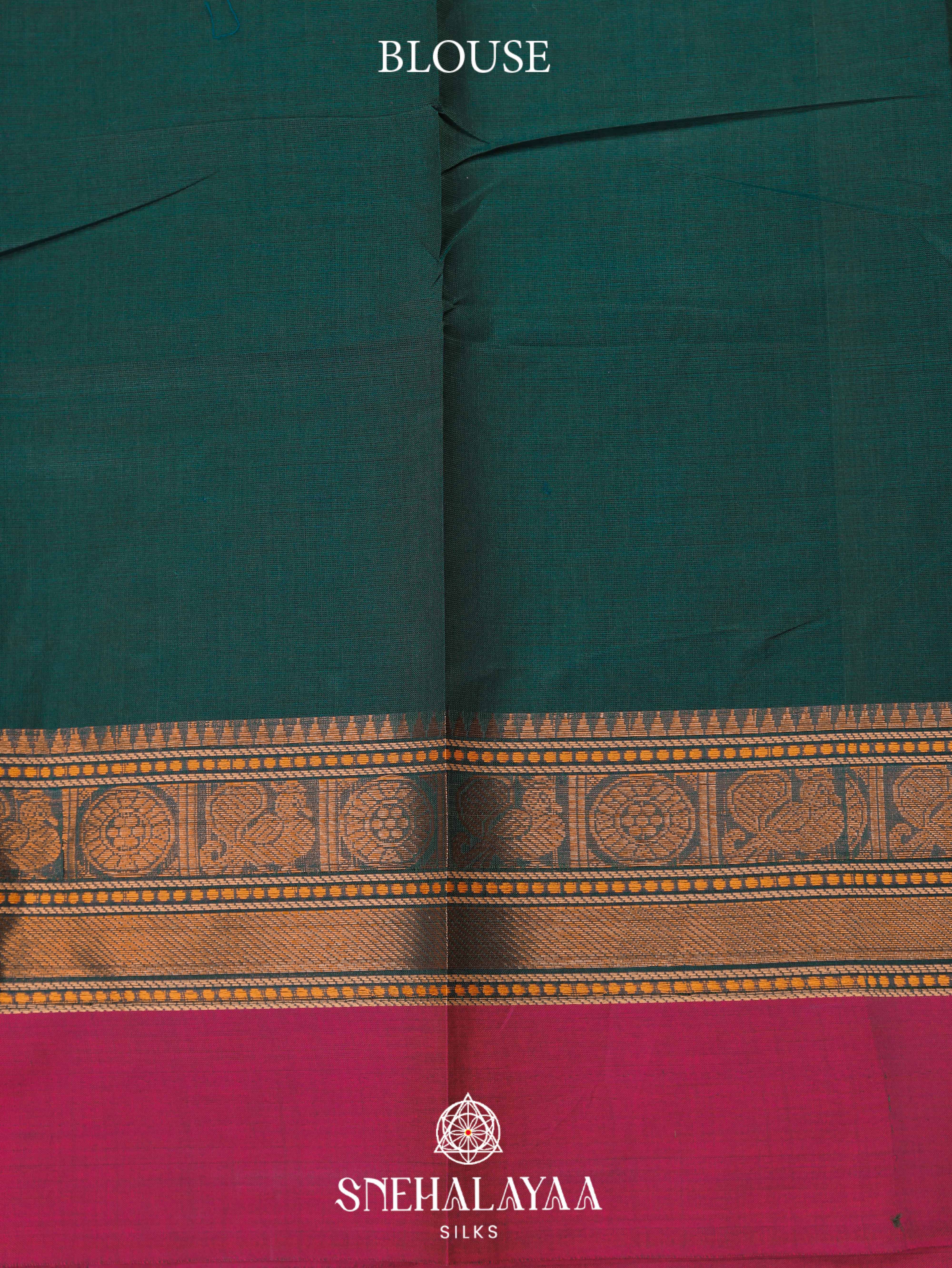 Peacock Green Kanchi Cotton Saree