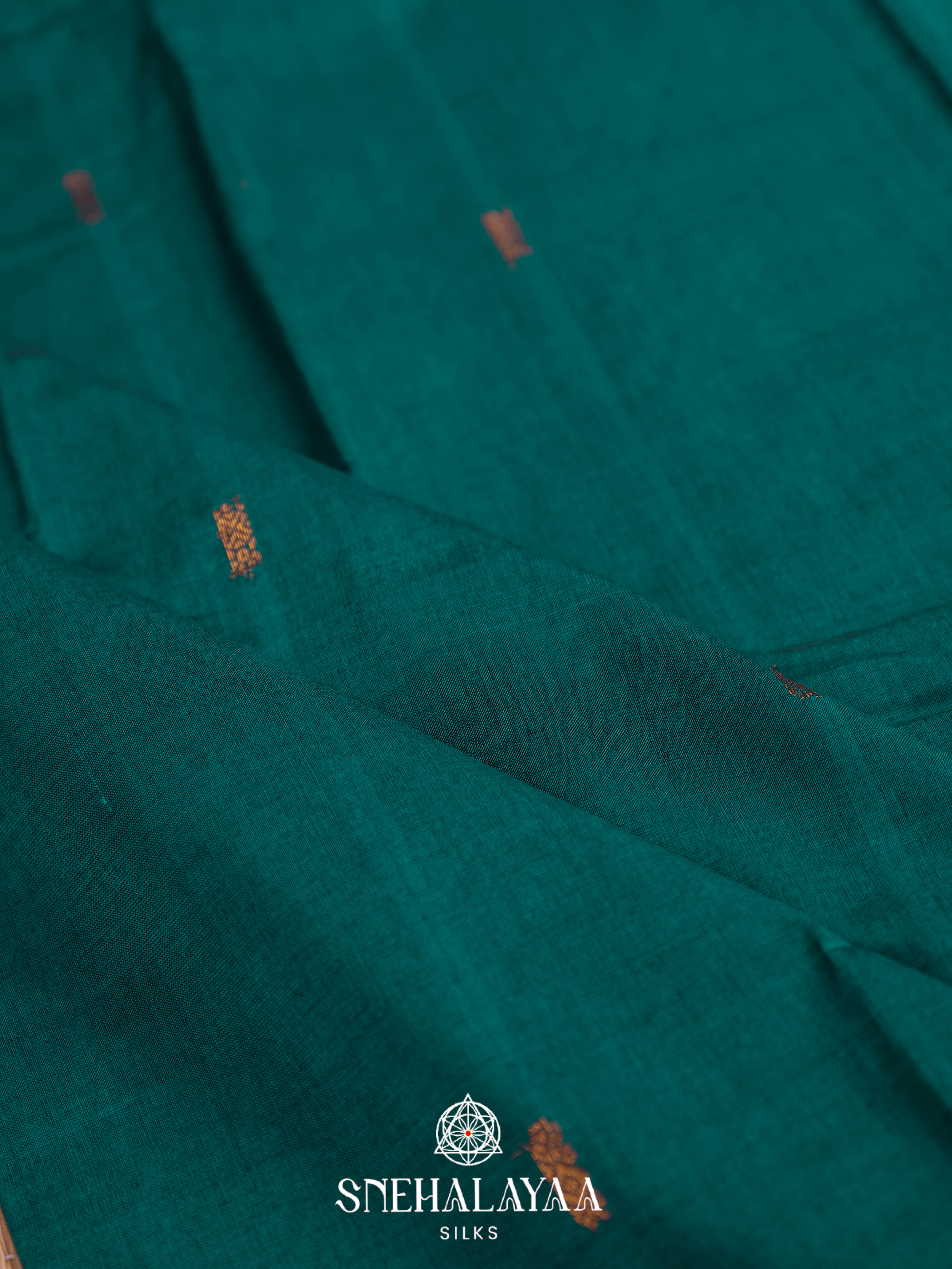 Peacock Green Kanchi Cotton Saree