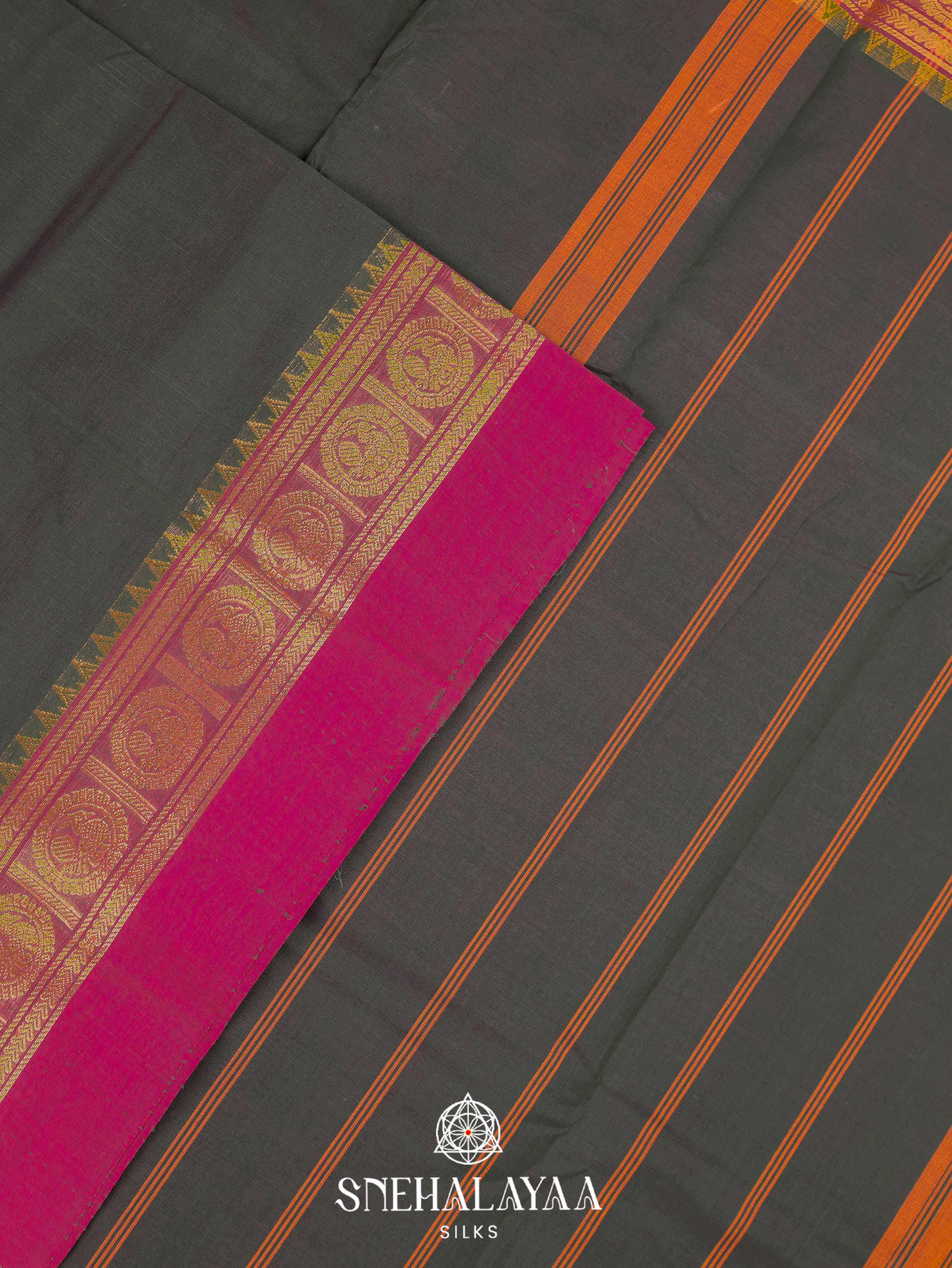 Grey  Kanchi Cotton Saree