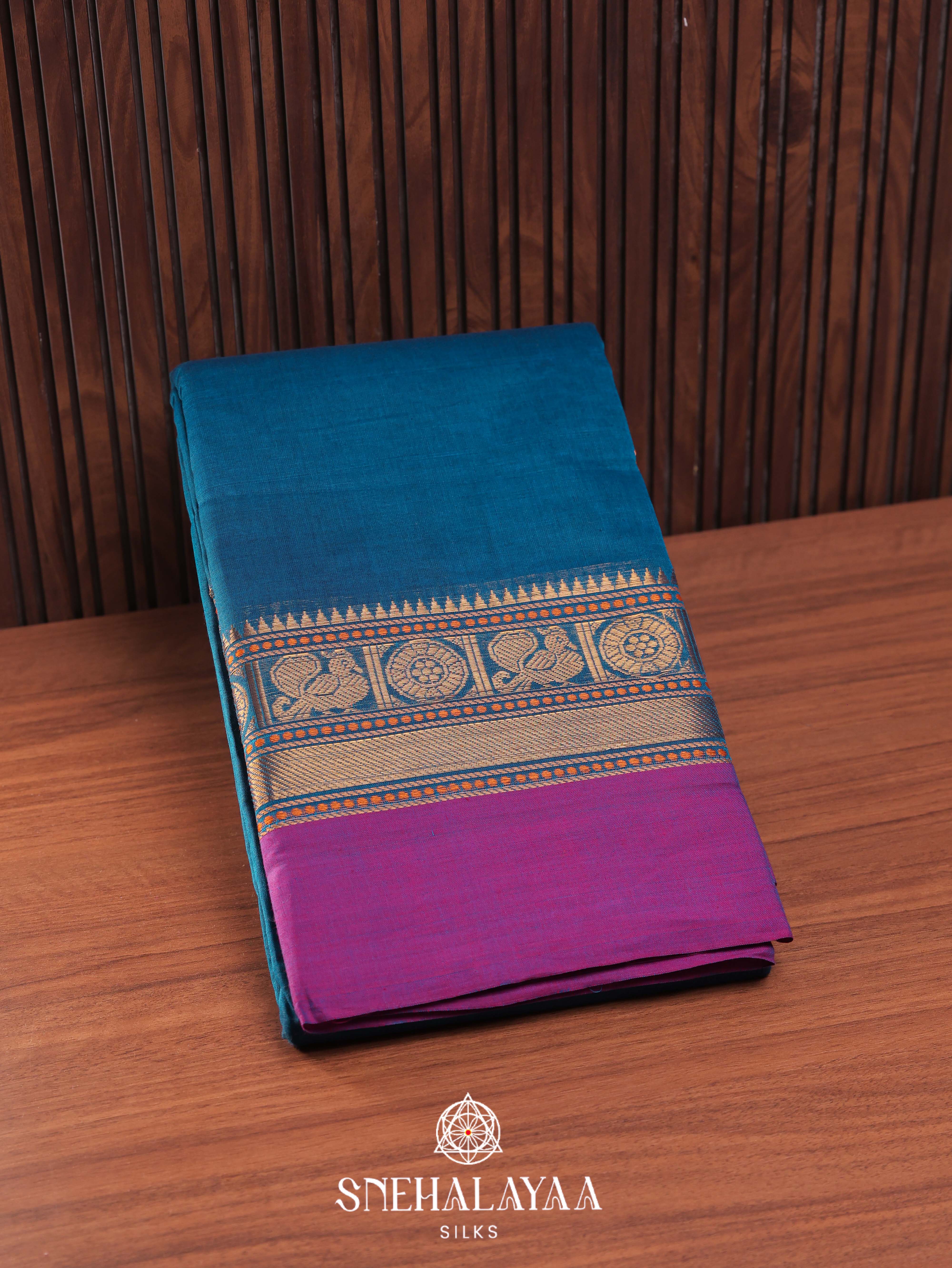 Blue Kanchi Cotton Saree