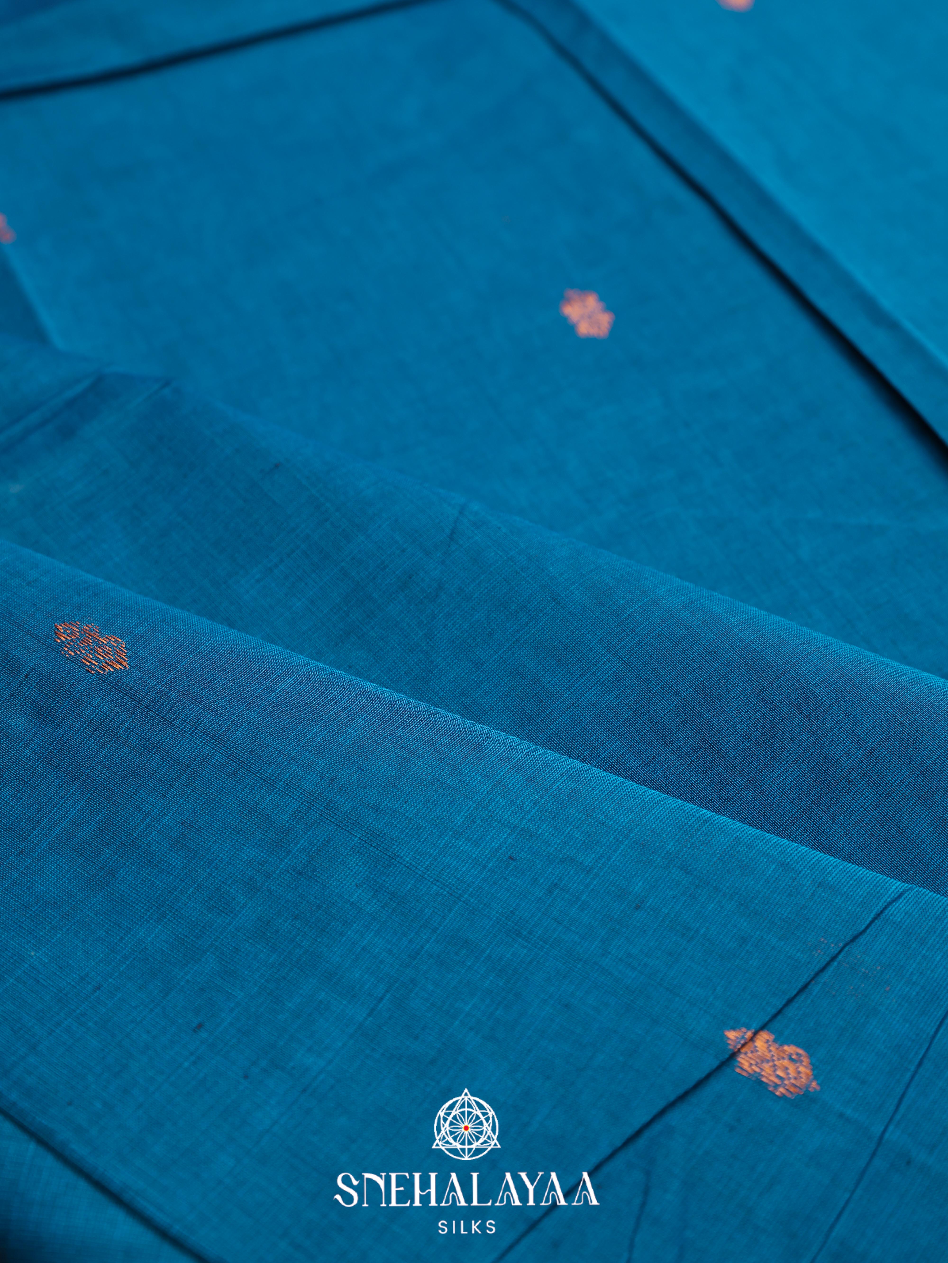 Blue Kanchi Cotton Saree
