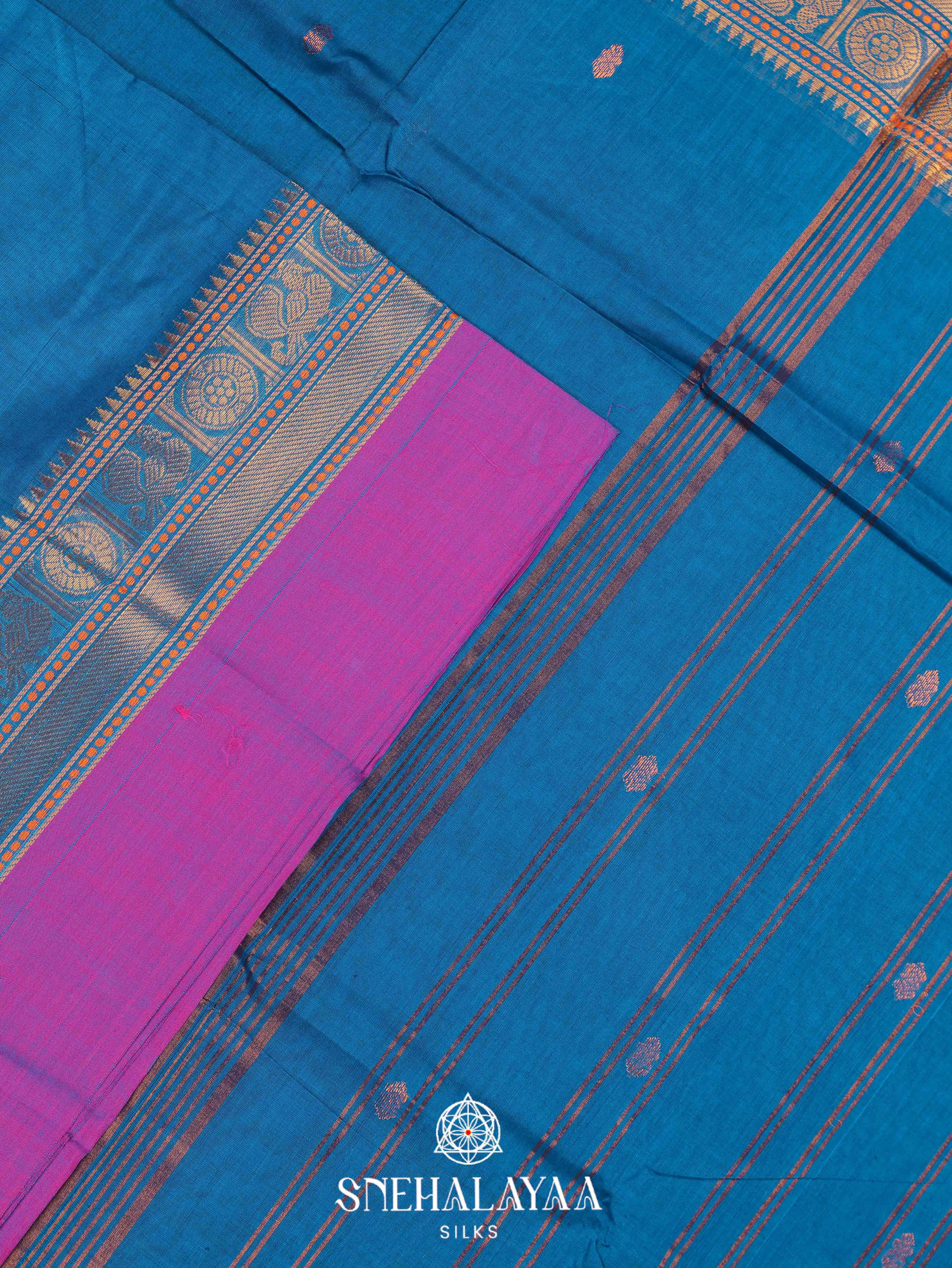 Blue Kanchi Cotton Saree