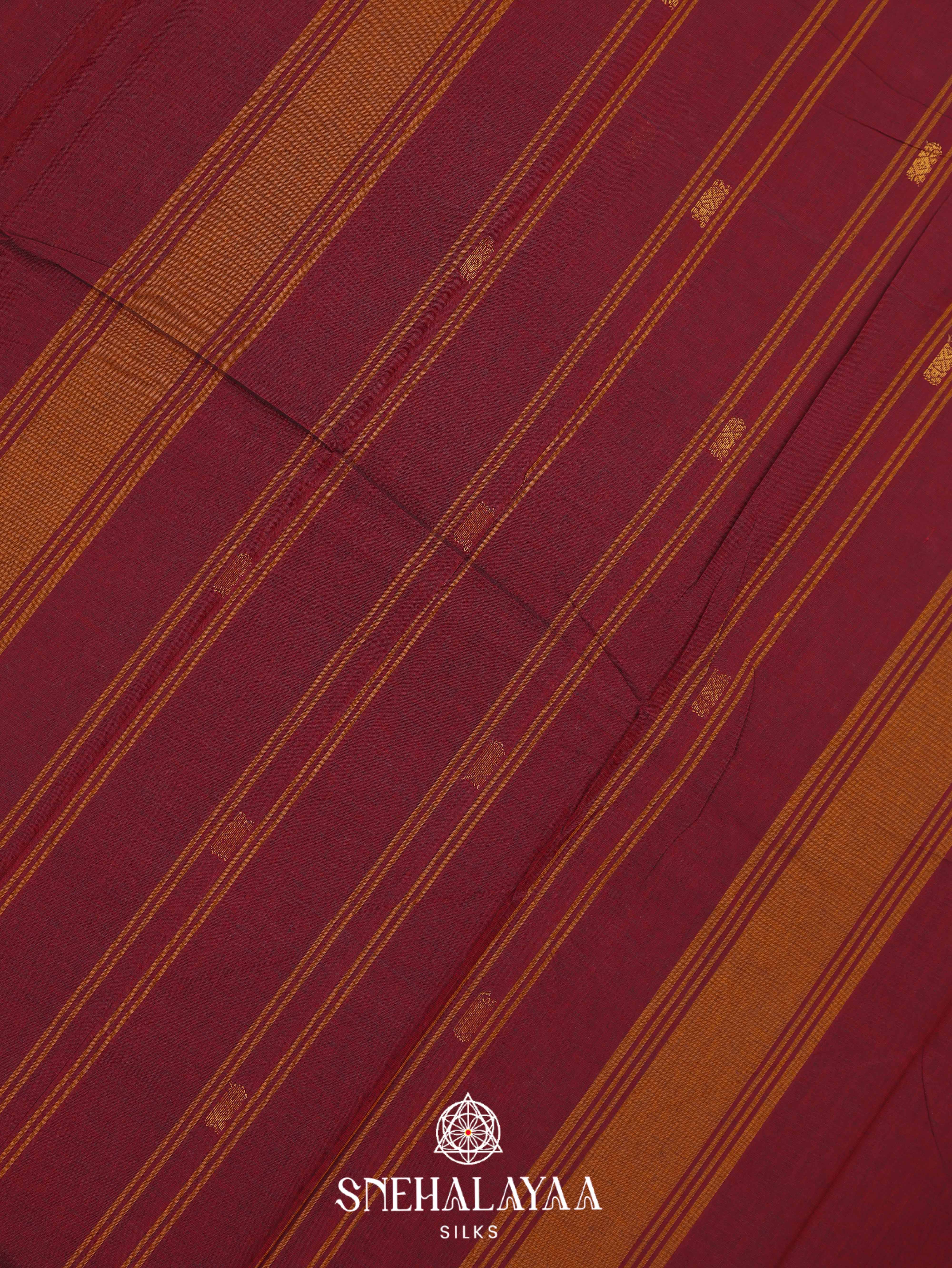 Maroon Kanchi Cotton Saree