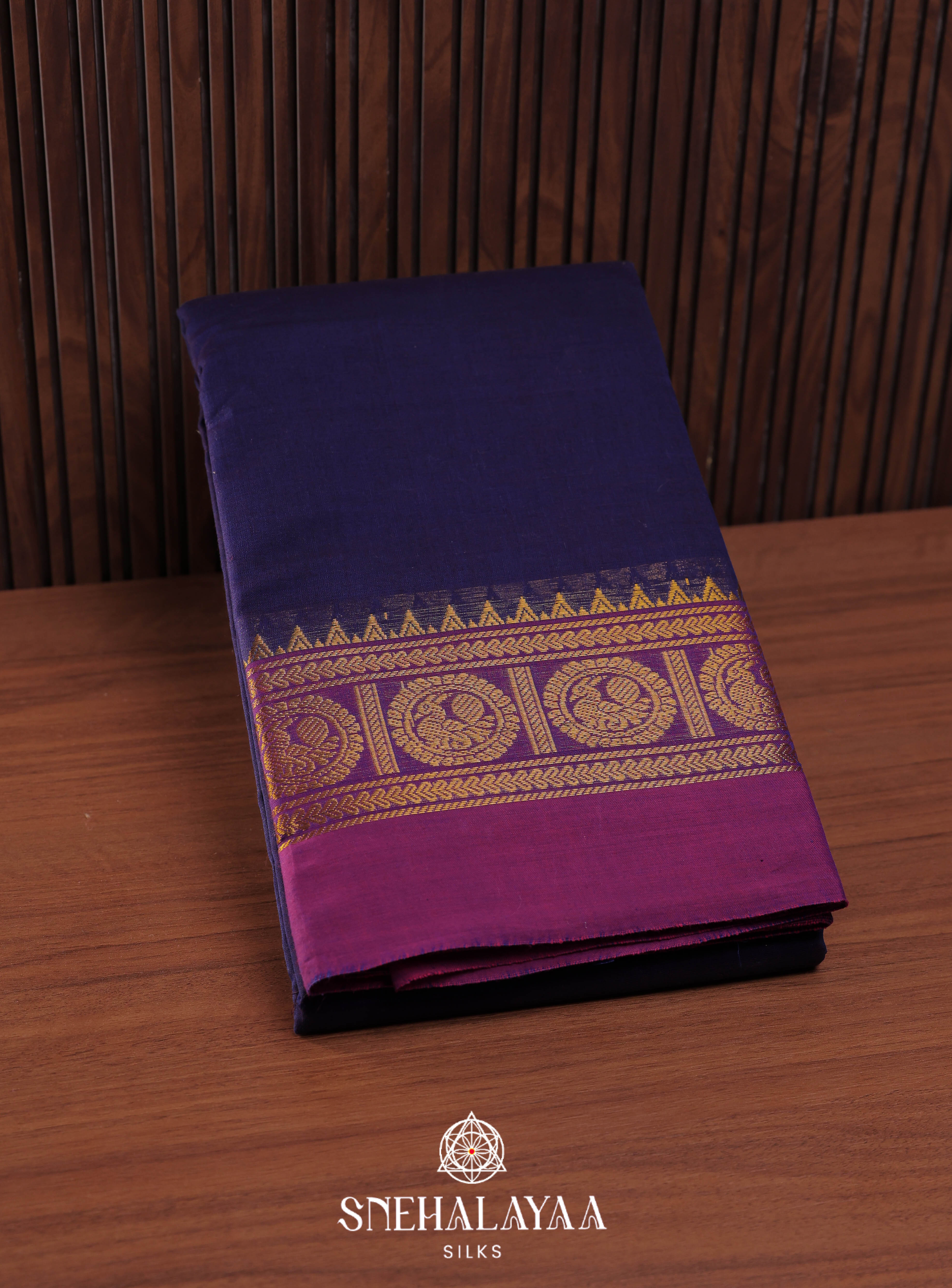 Blue Kanchi Cotton Saree