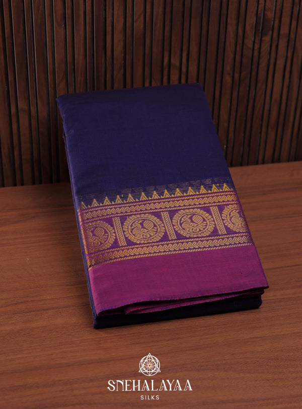 Blue Kanchi Cotton Saree