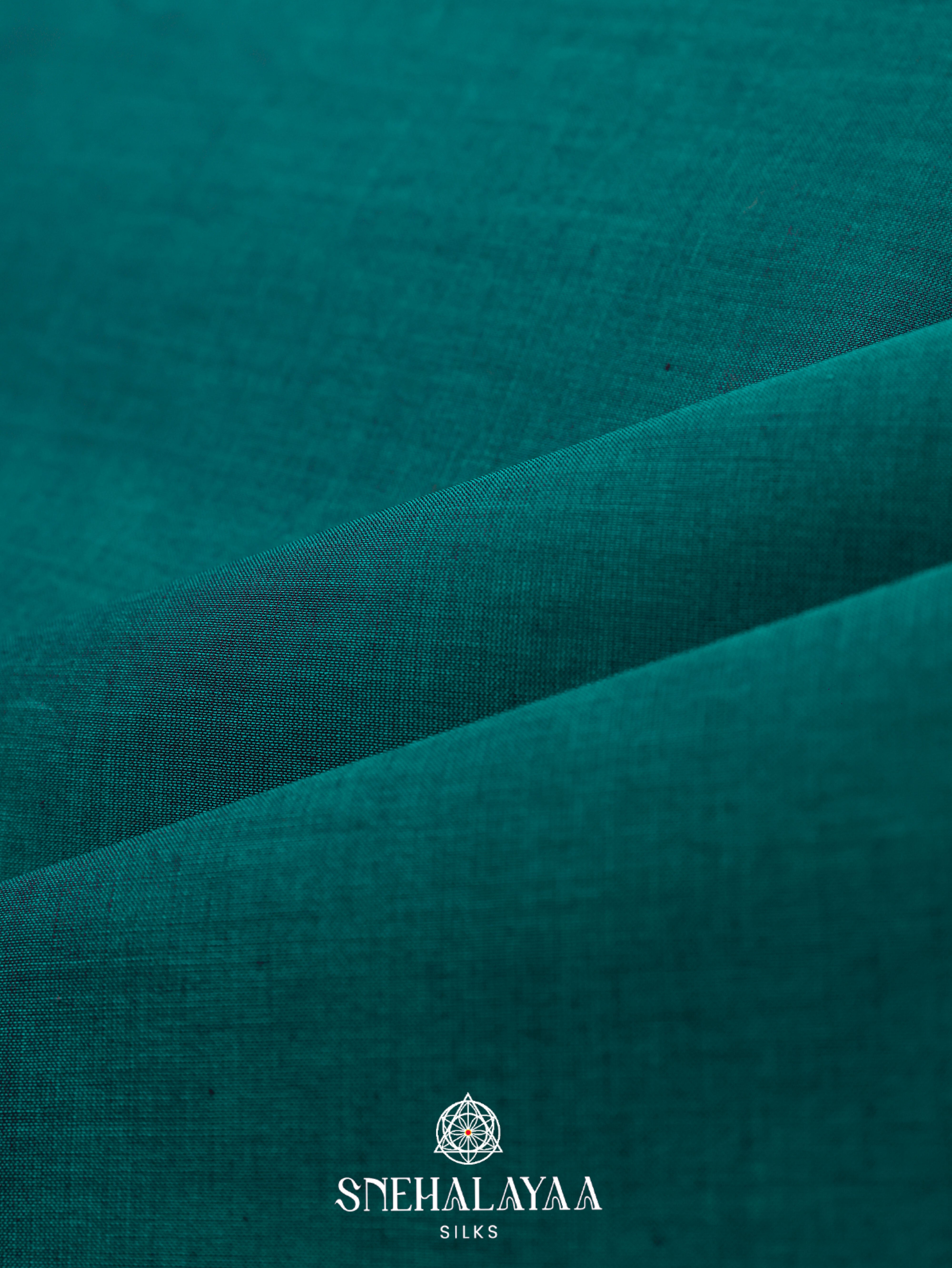 Teal Green Kanchi Cotton Saree