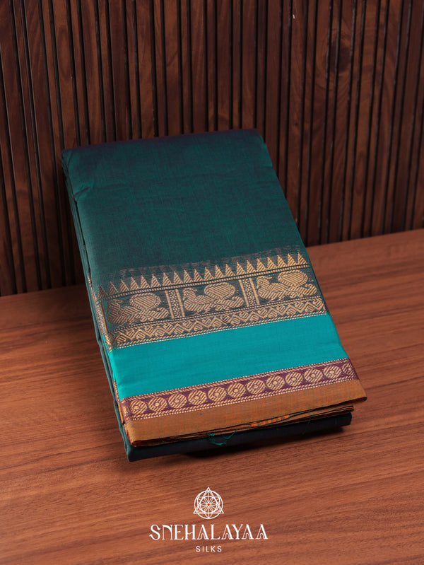 Sea Green Kanchi Cotton Saree