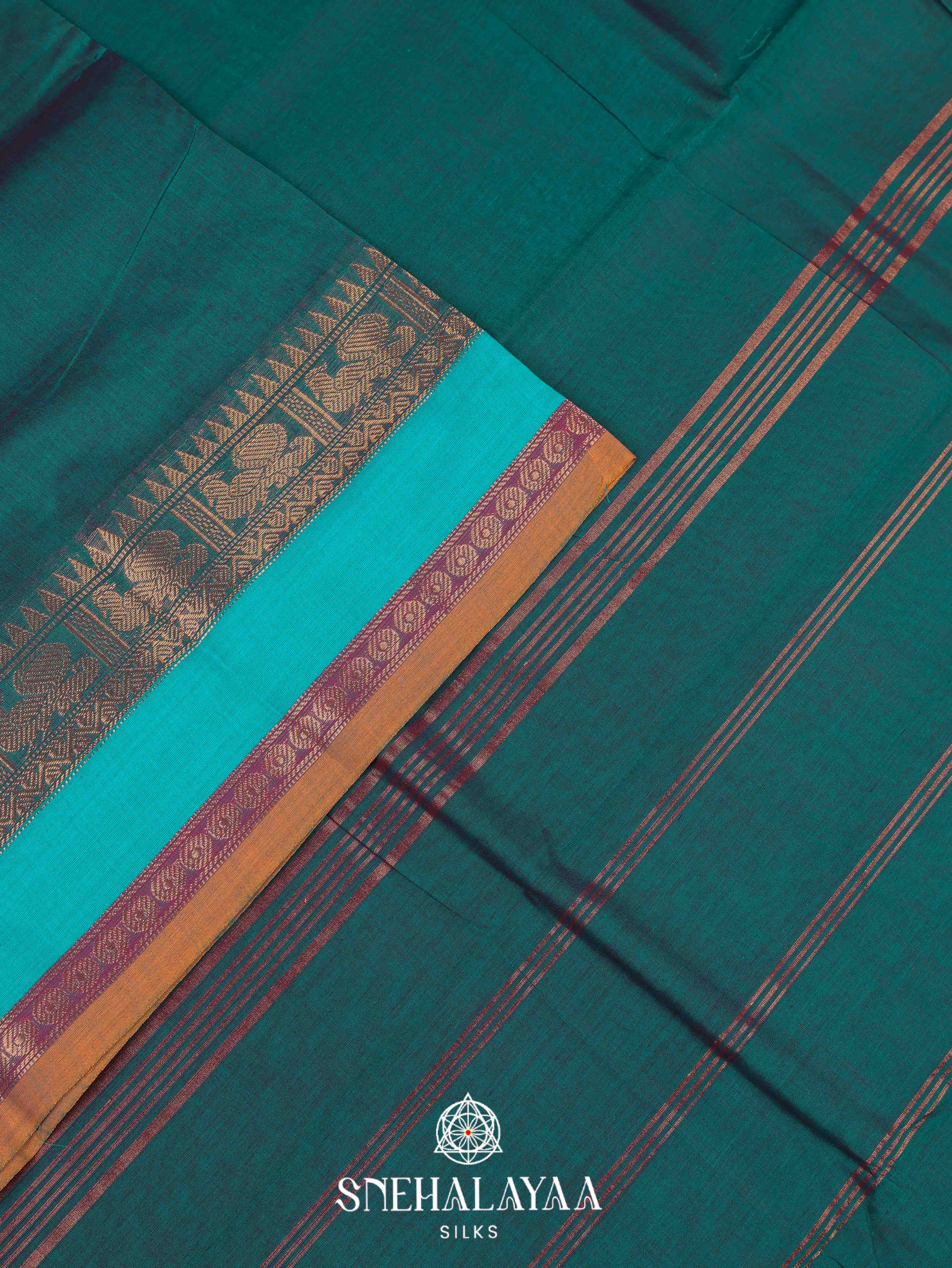Sea Green Kanchi Cotton Saree