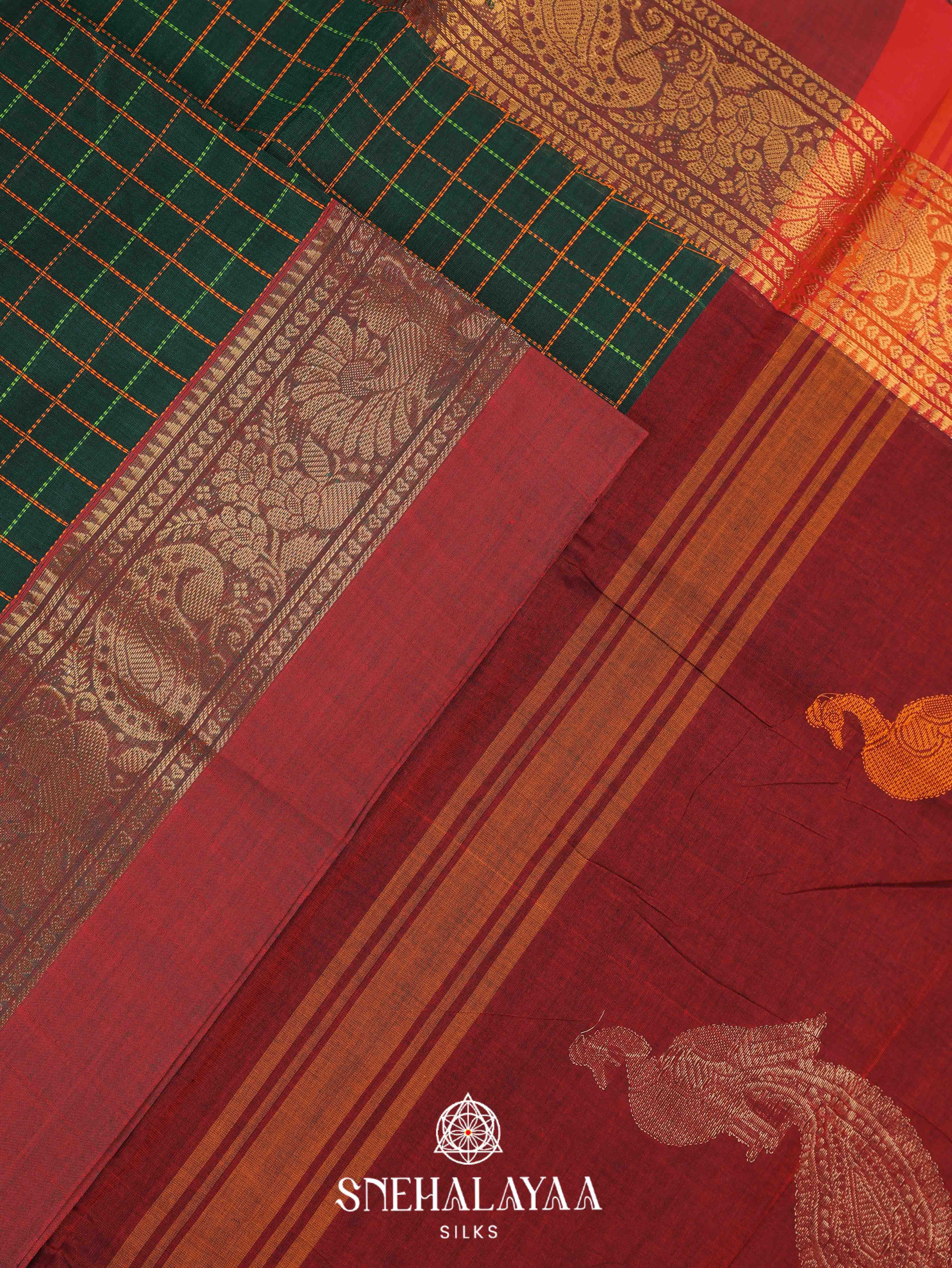 Green Kanchi Cotton Saree