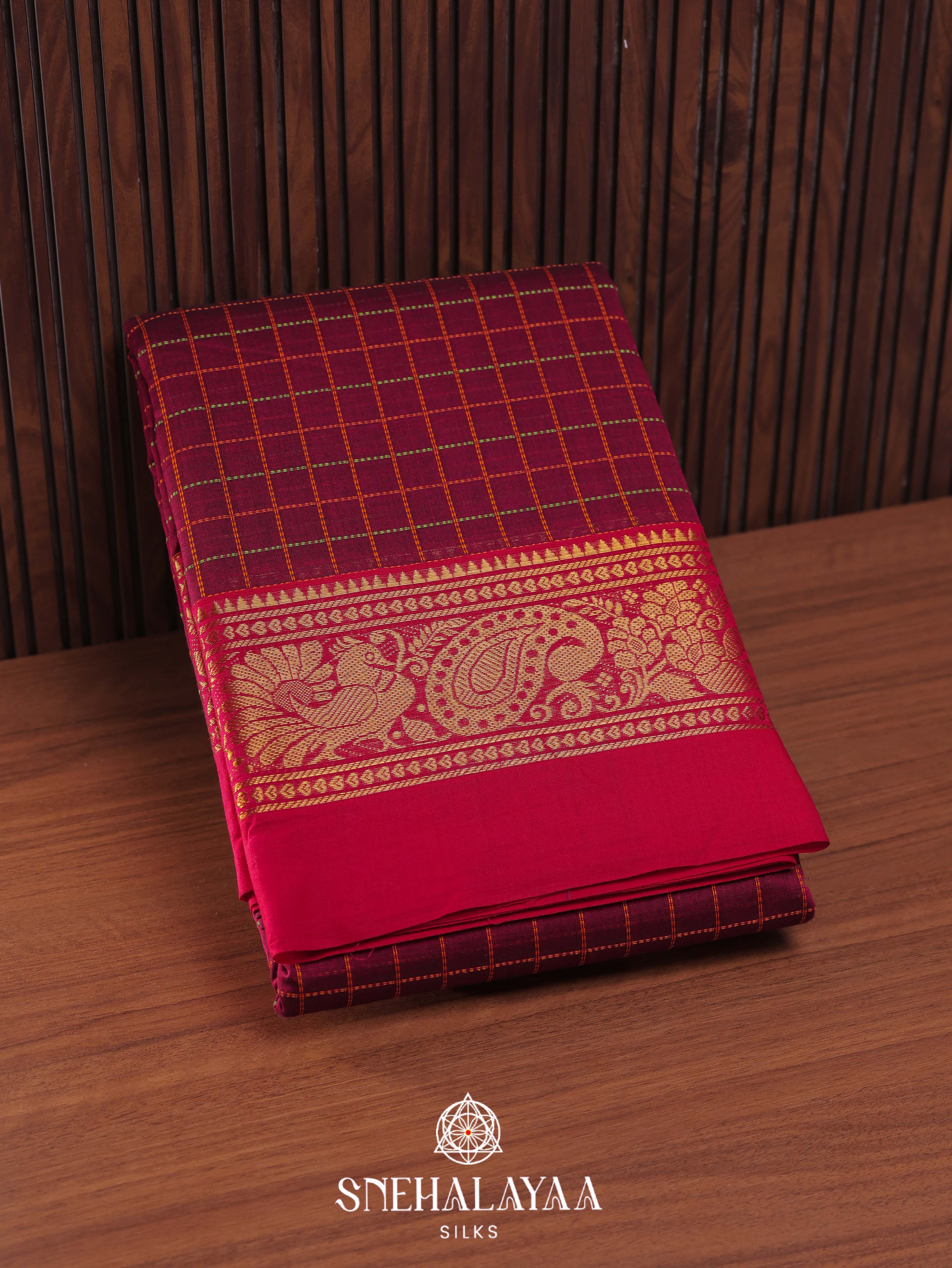 Purple Kanchi Cotton Saree