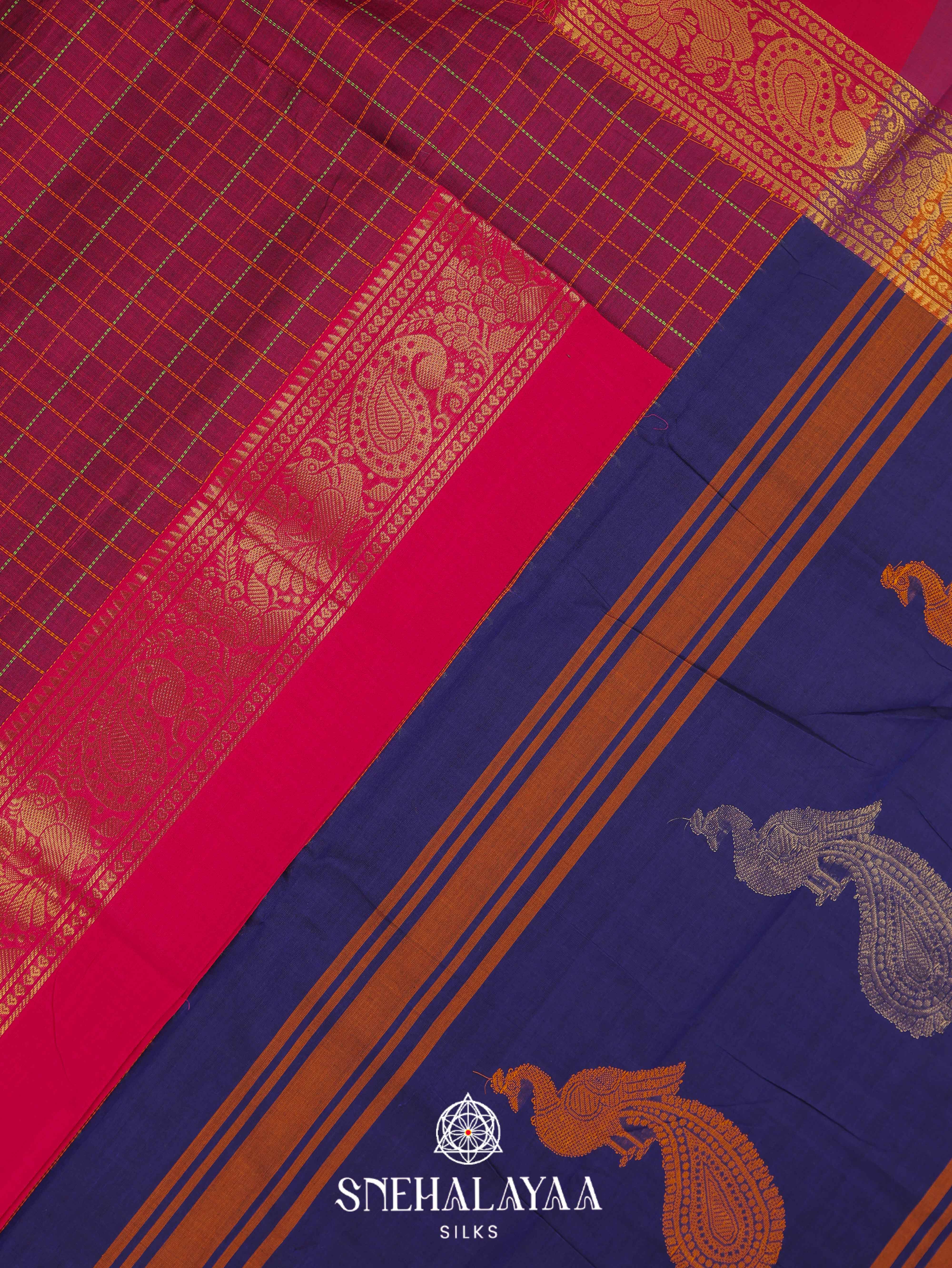Purple Kanchi Cotton Saree