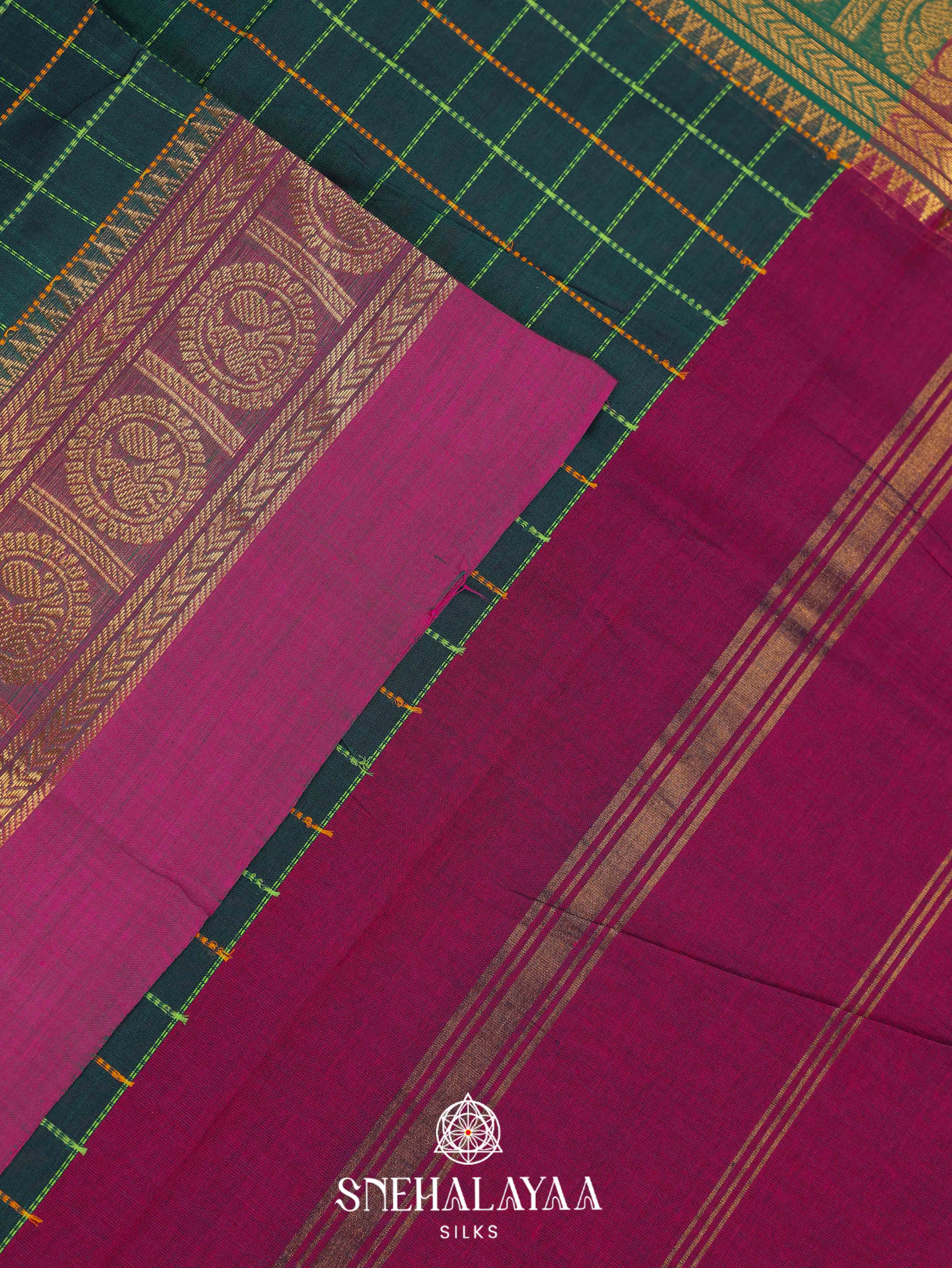 Blue Kanchi Cotton Saree