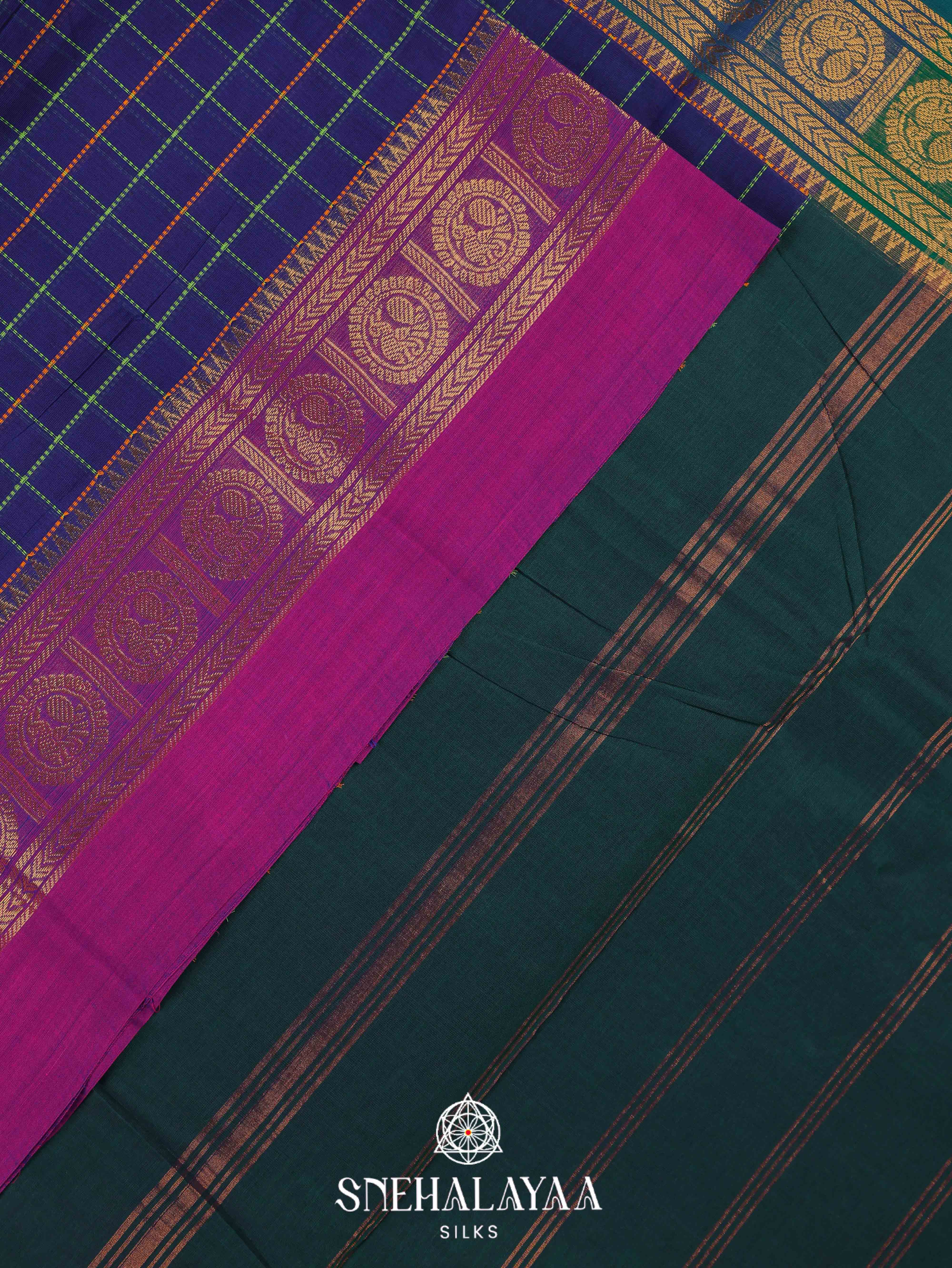 Blue Kanchi Cotton Saree