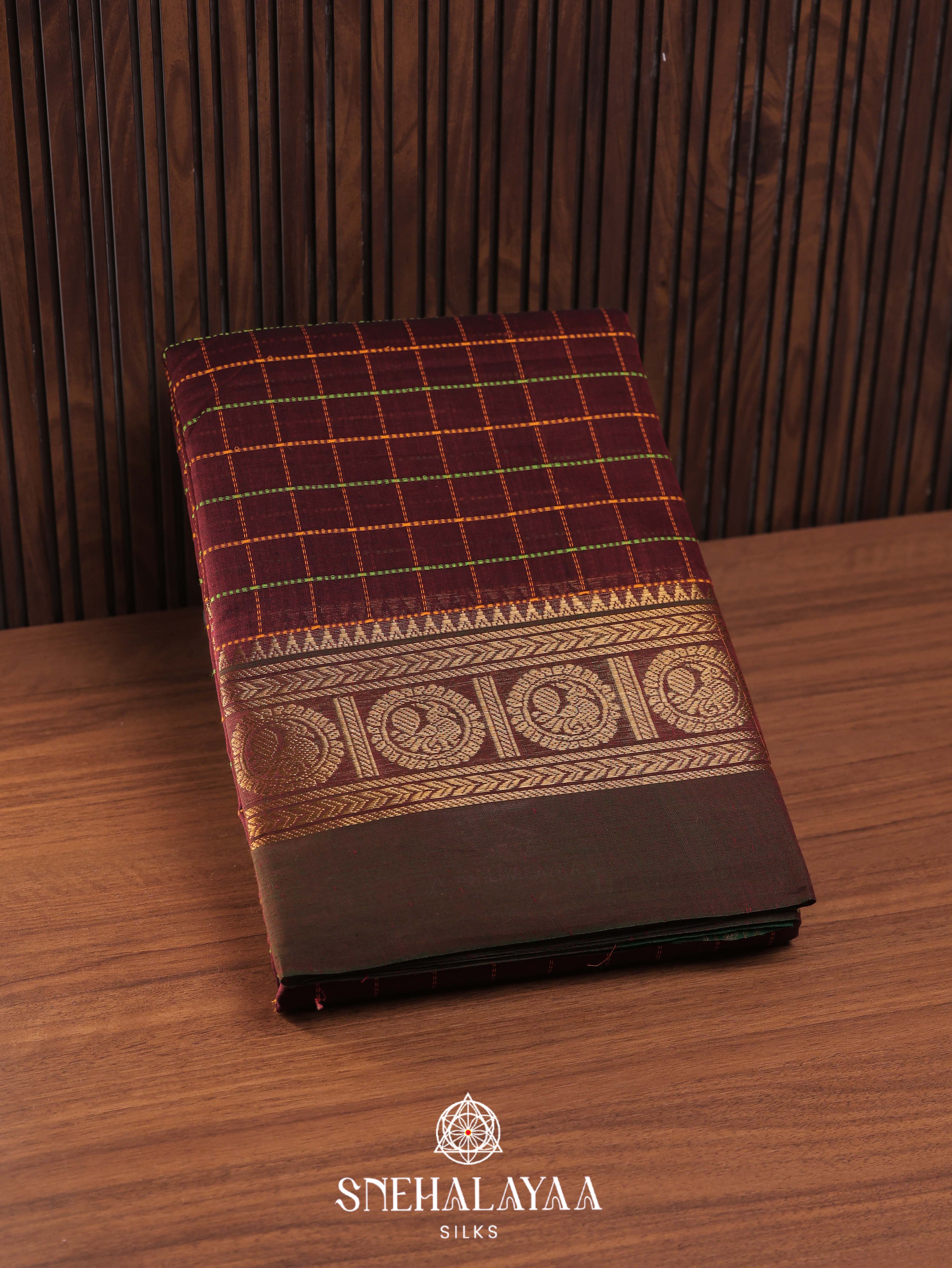 Brown Kanchi Cotton Saree
