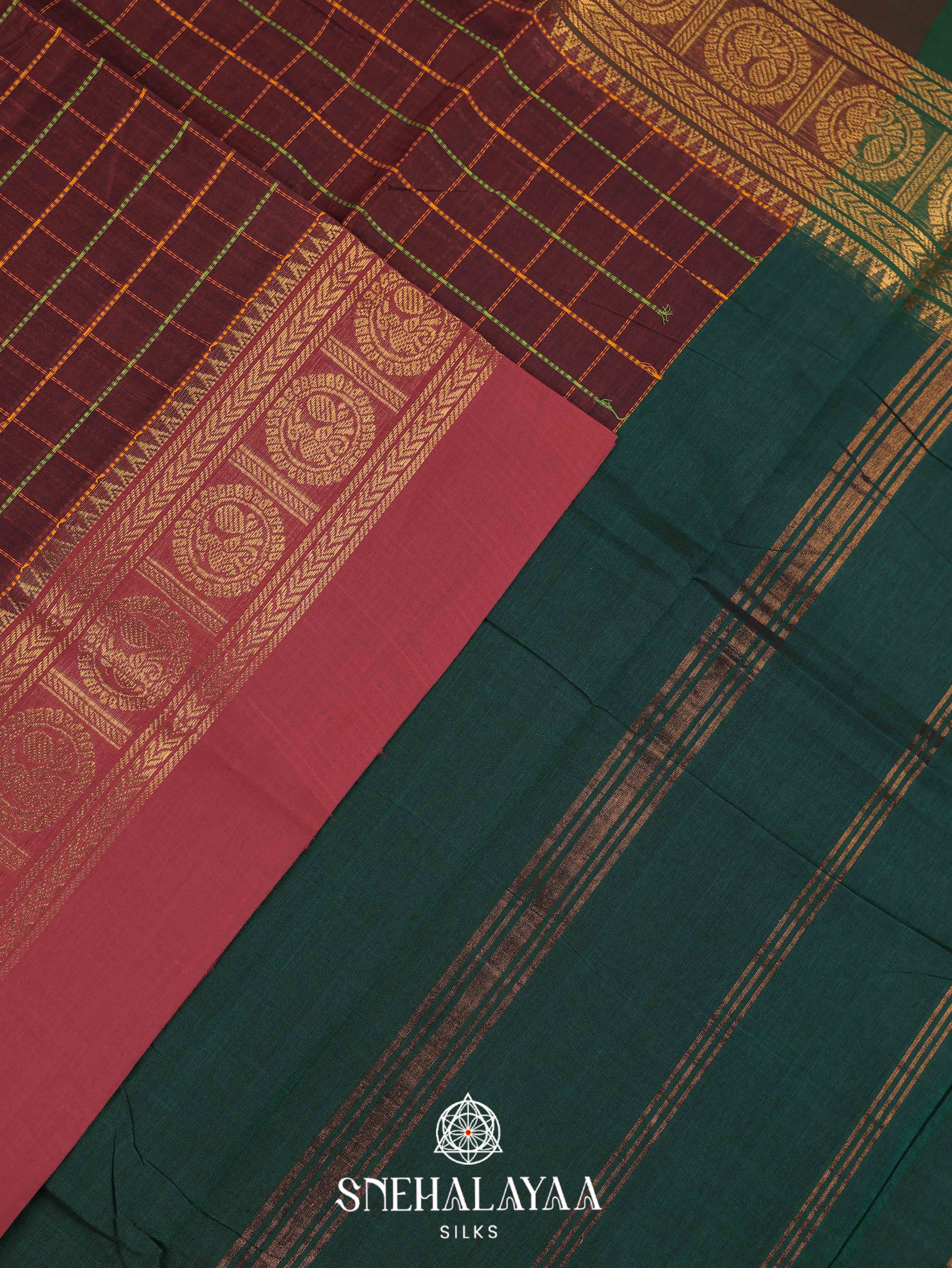 Brown Kanchi Cotton Saree