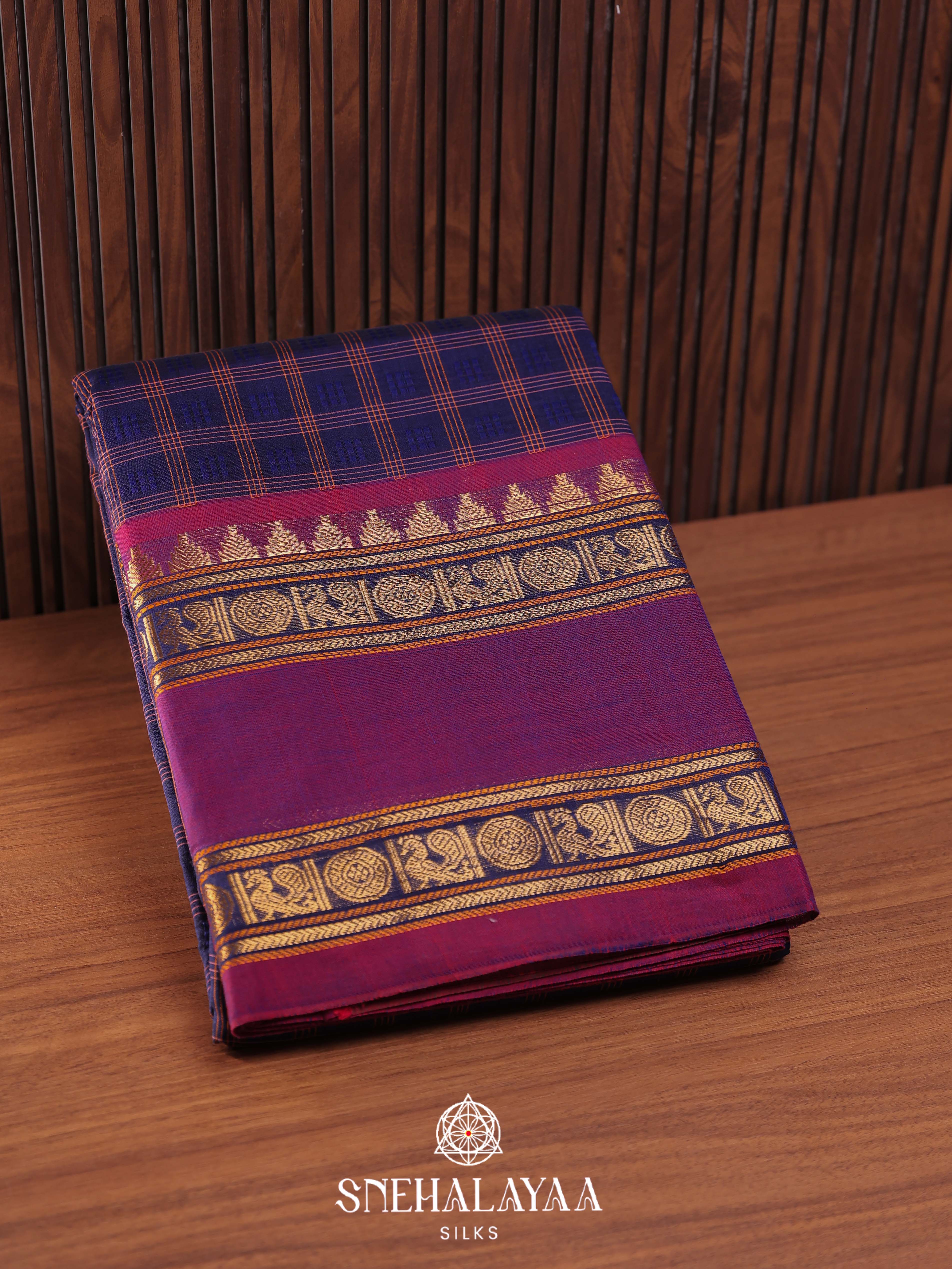Blue Kanchi Cotton Saree