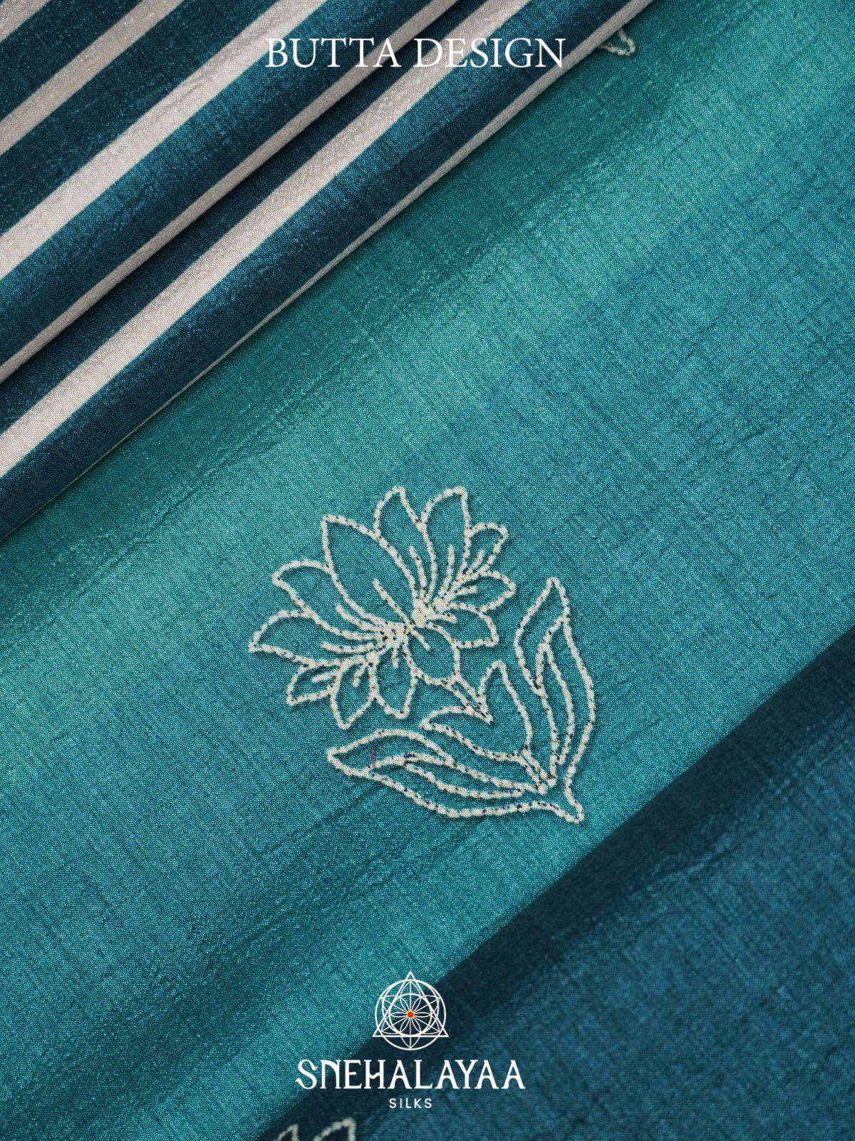 Teal Green Tussar saree