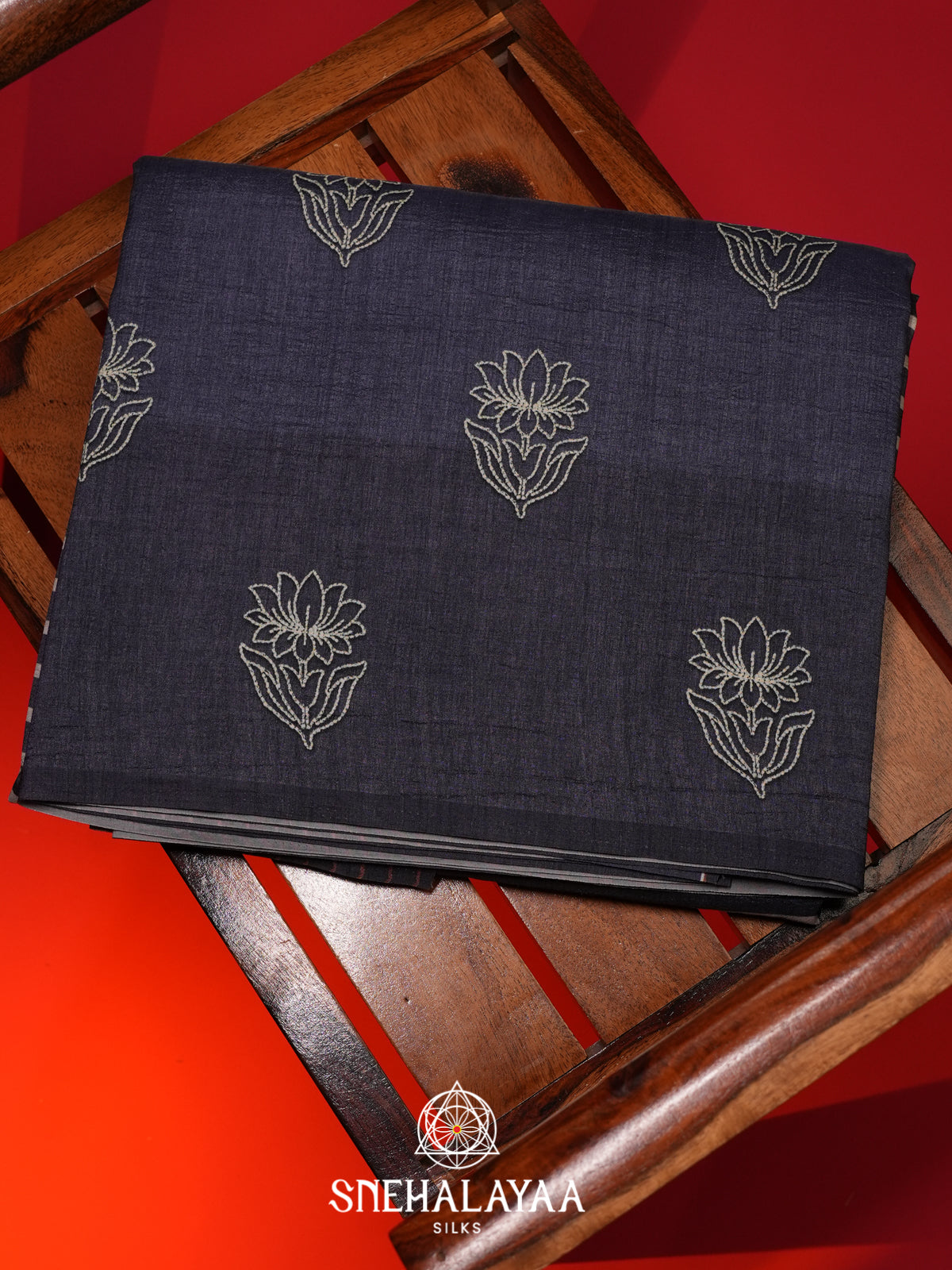 Blue Tussar saree