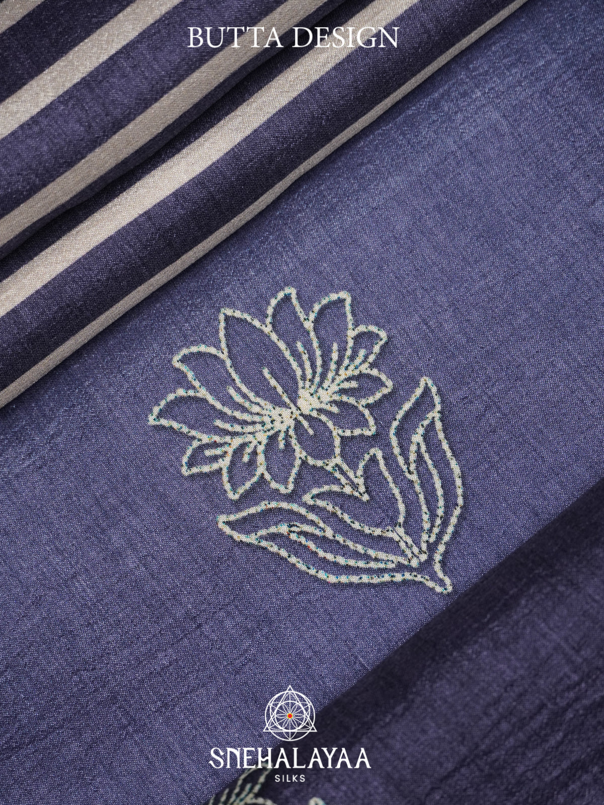 Blue Tussar saree