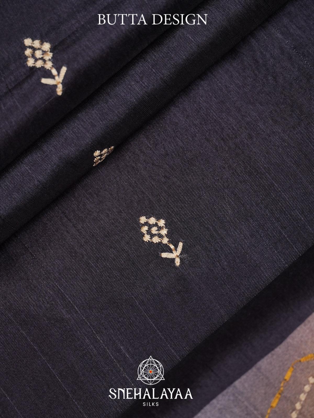 Black Tussar saree