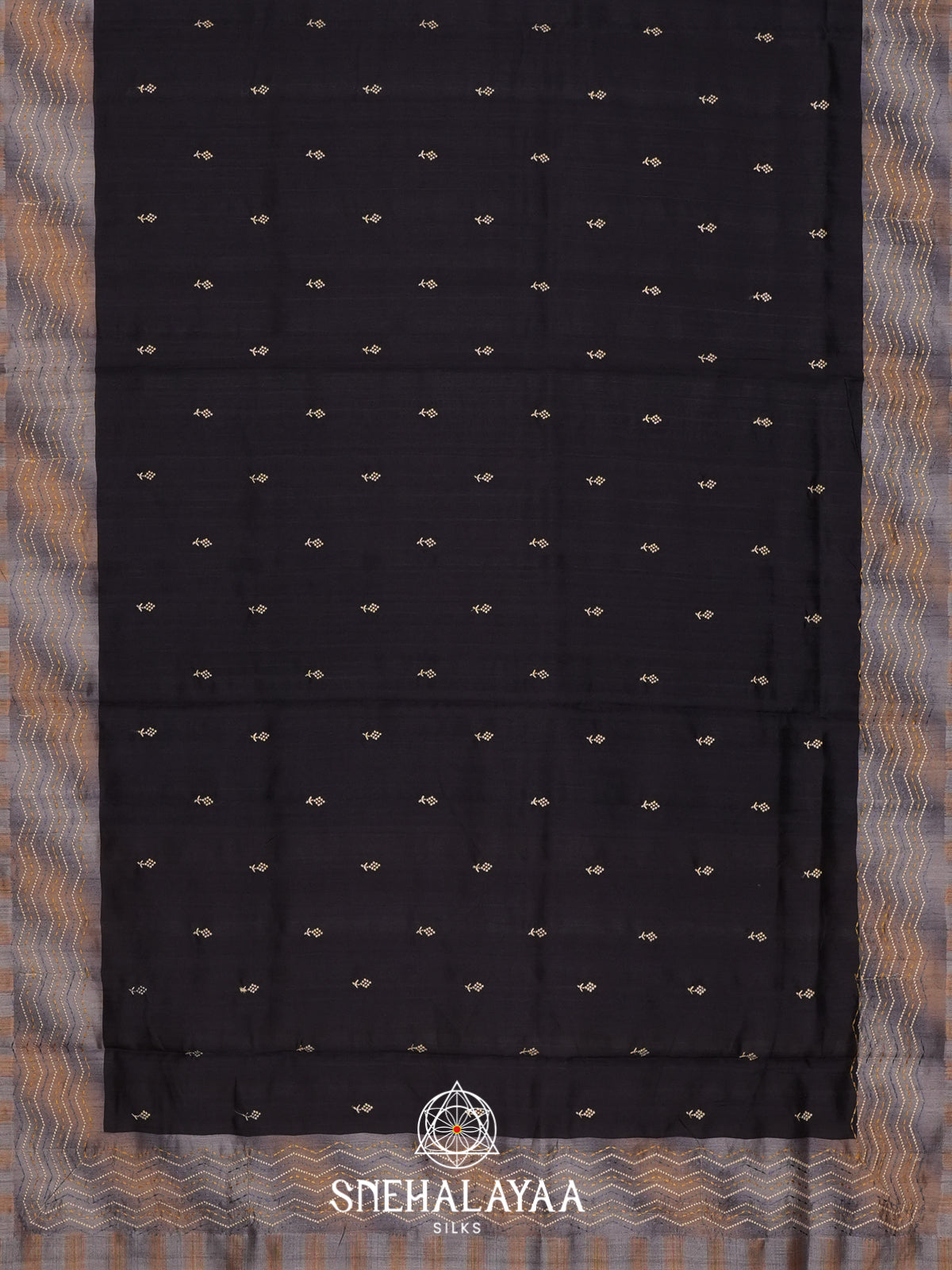 Black Tussar saree