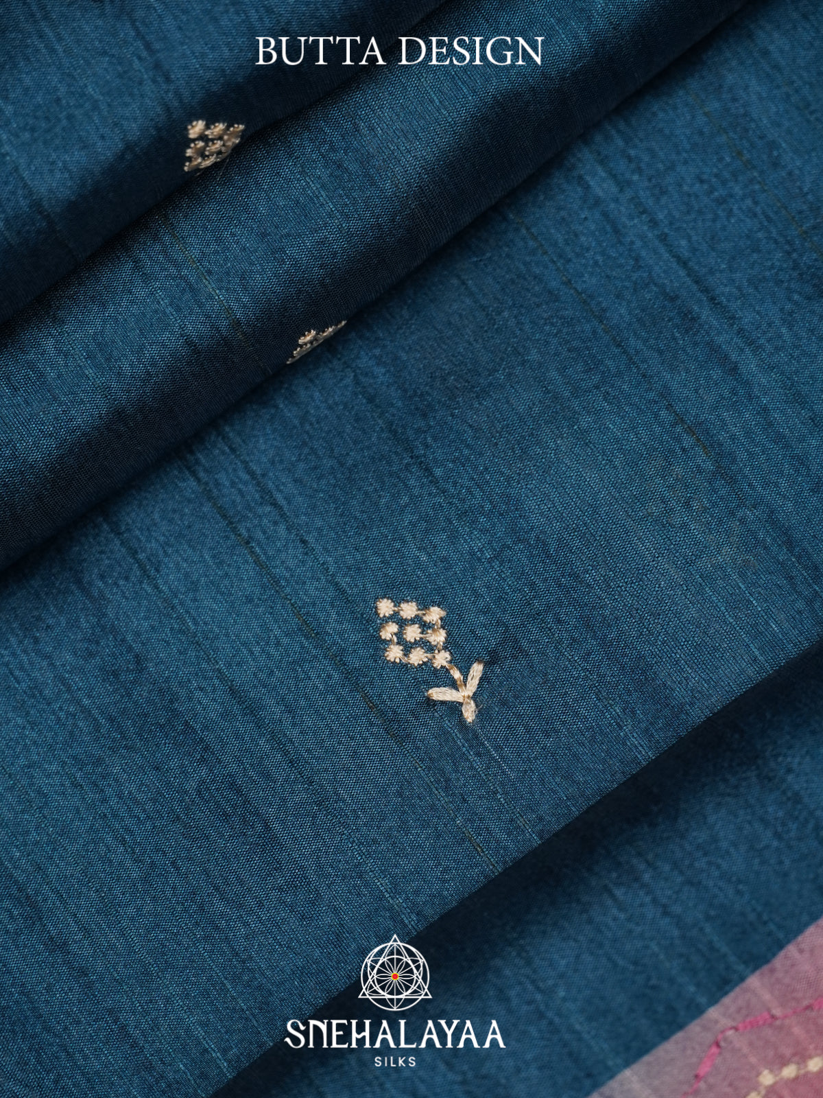 Peacock Blue Tussar saree